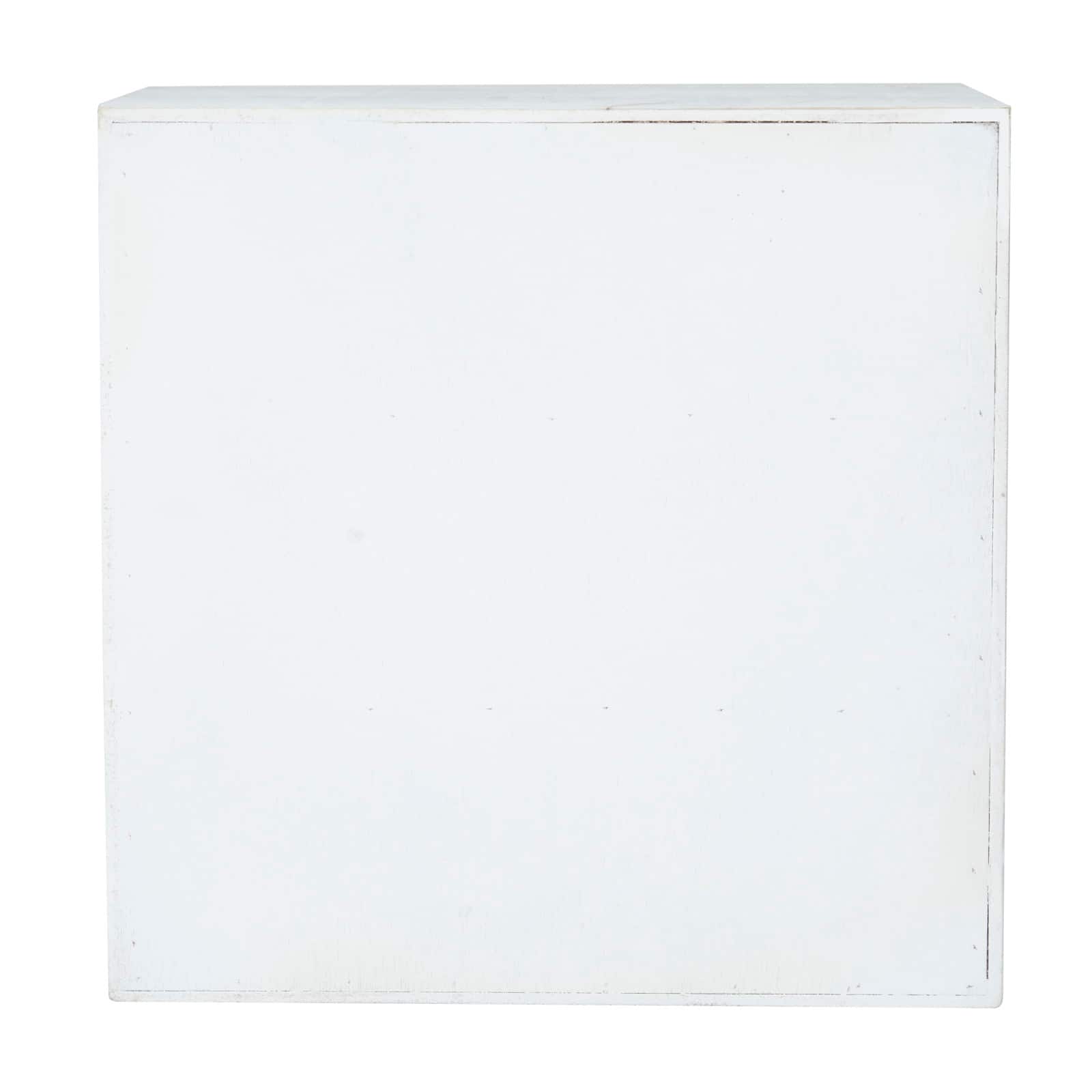 White Wood Traditional Tic Tac Toe Cabinet, 11" x 11" x 9"