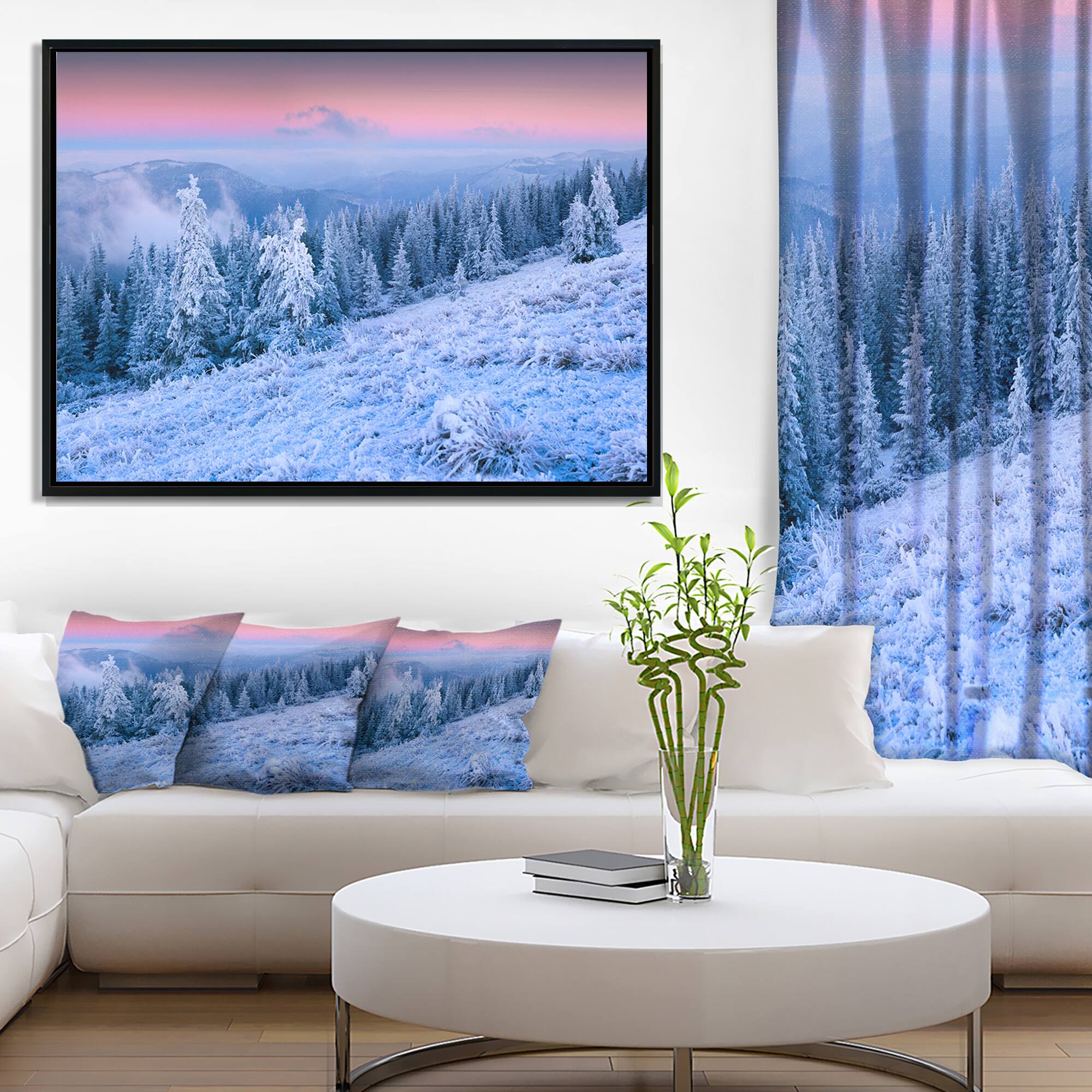 Designart - Winter Sunrise over Mountain