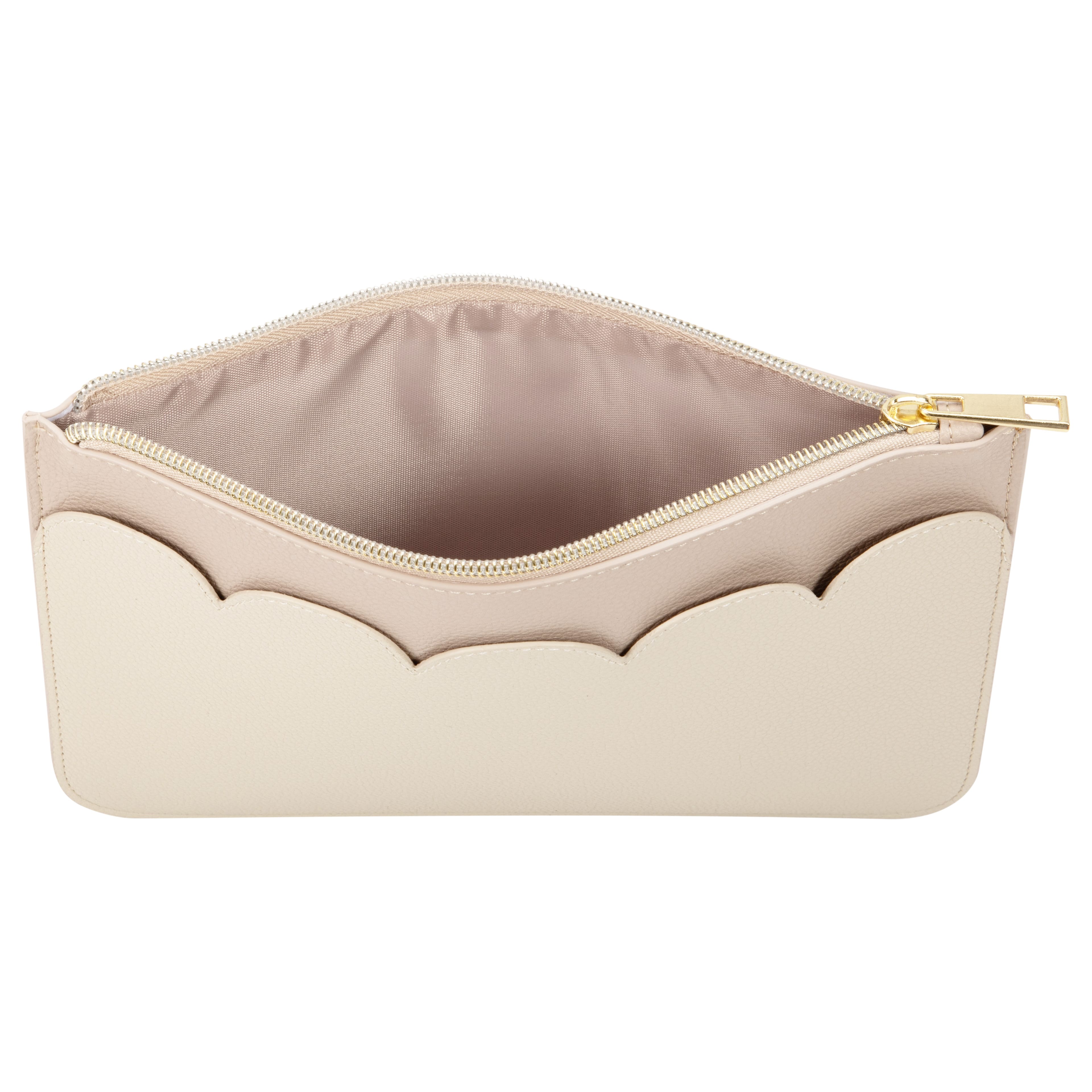 Summer Fashion Scalloped Faux Leather Zipper Pouch by Make Market