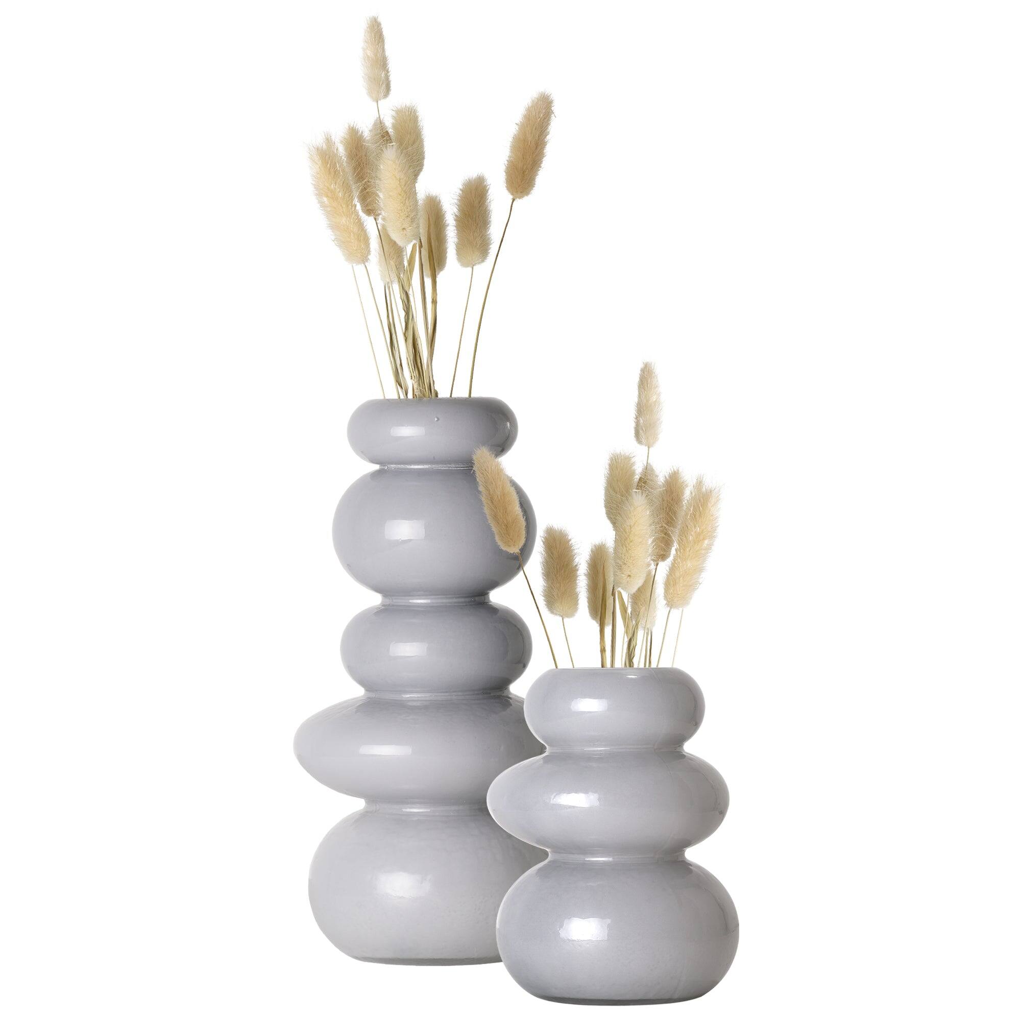 American Art Decor Cool Grey Cairns Glass Vase Set