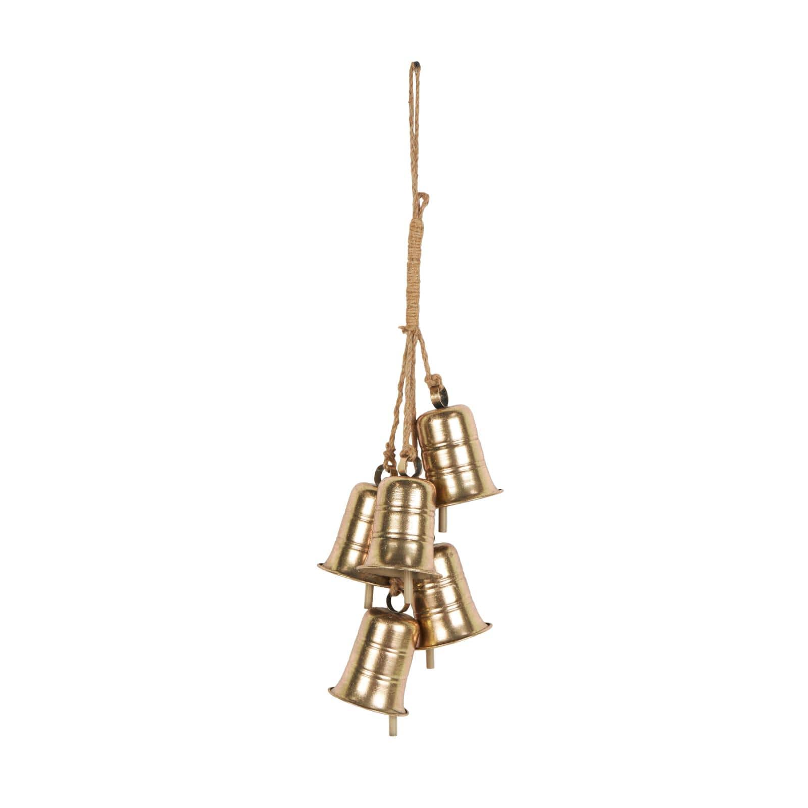 26" Gold Metal Cascading Cluster Decorative Bells