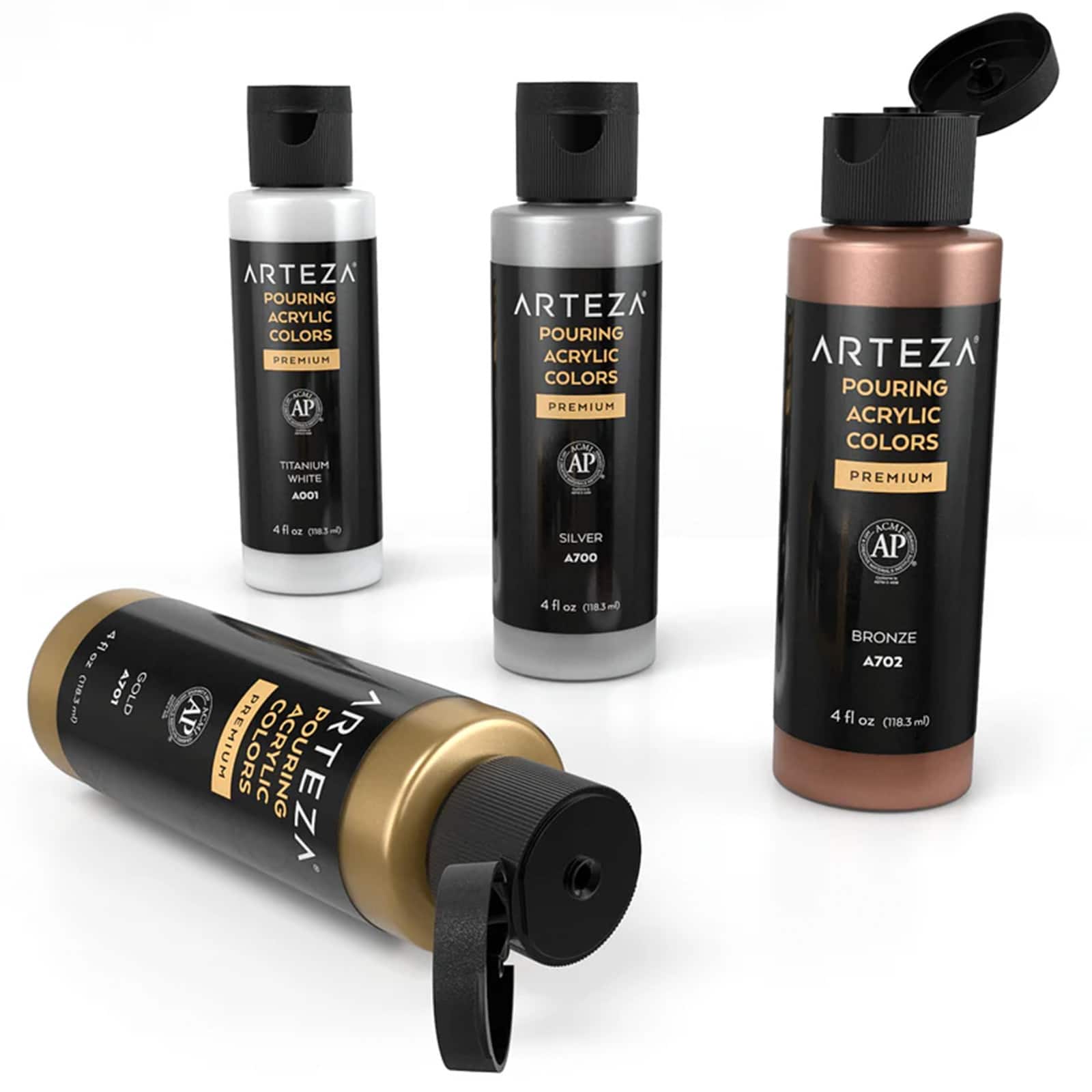 Arteza® Pouring Acrylic Metallic Tones Paint Set