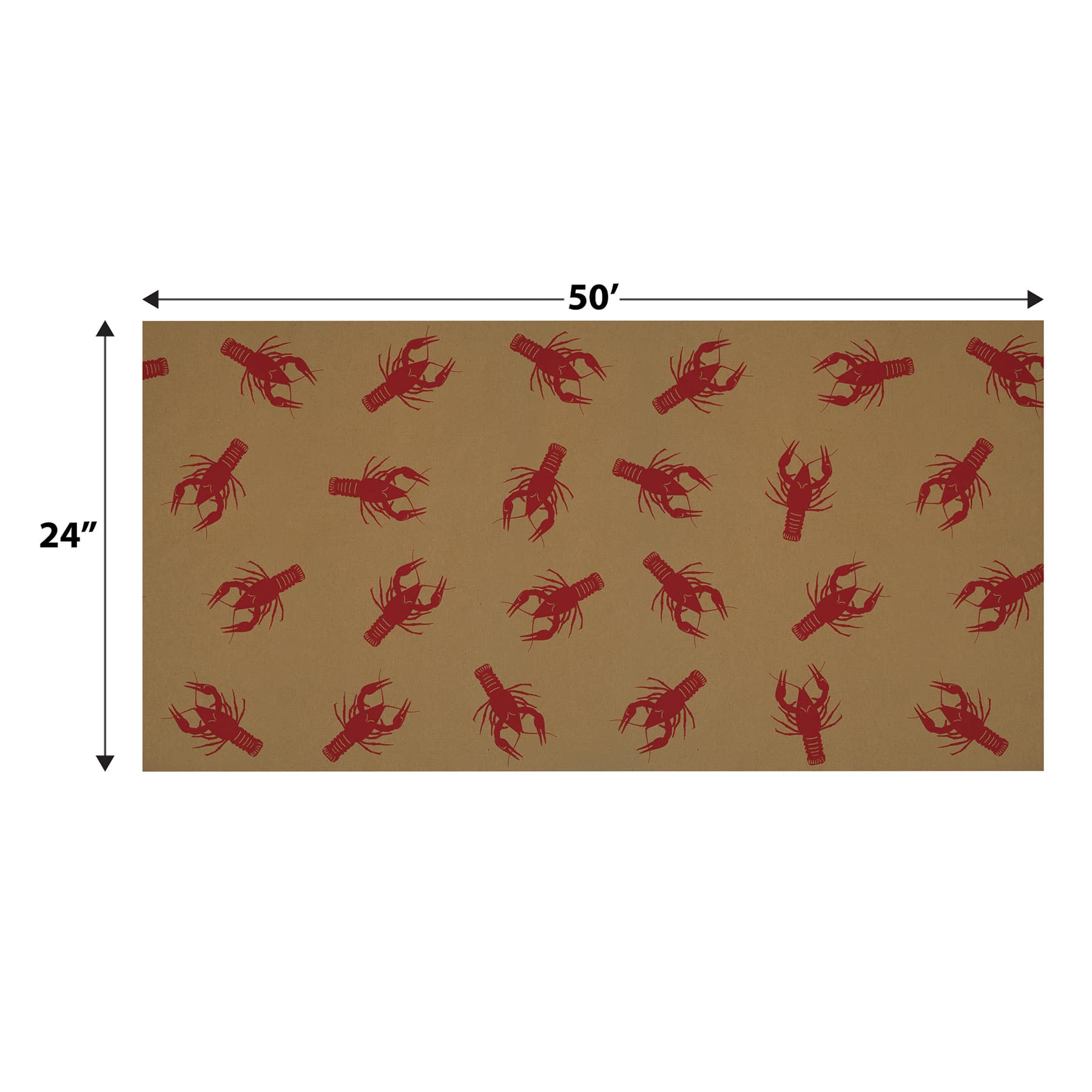 Beistle 24" x 50ft. Crawfish Kraft Paper Table Roll