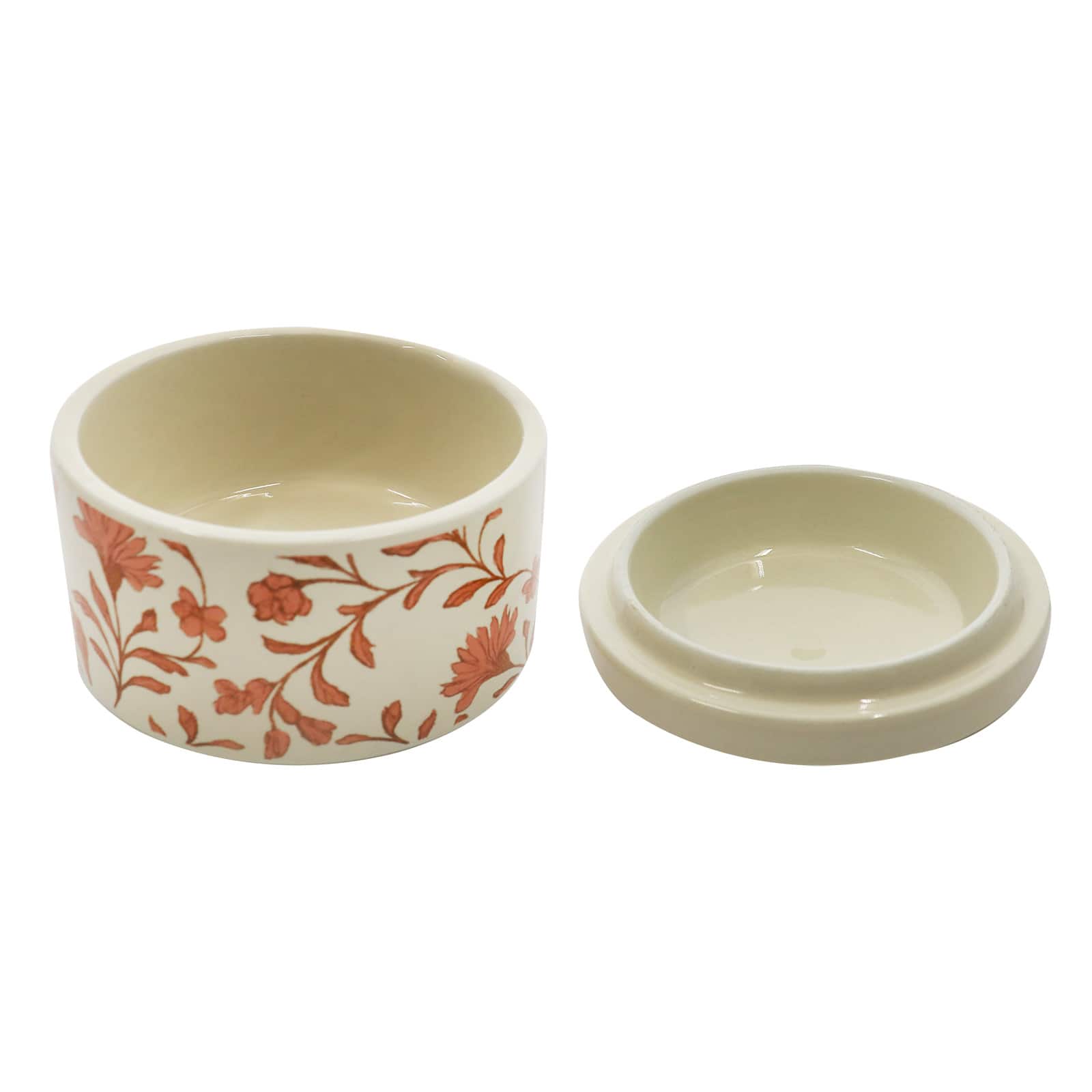 3.75" Floral Monogram Ceramic Container by Ashland