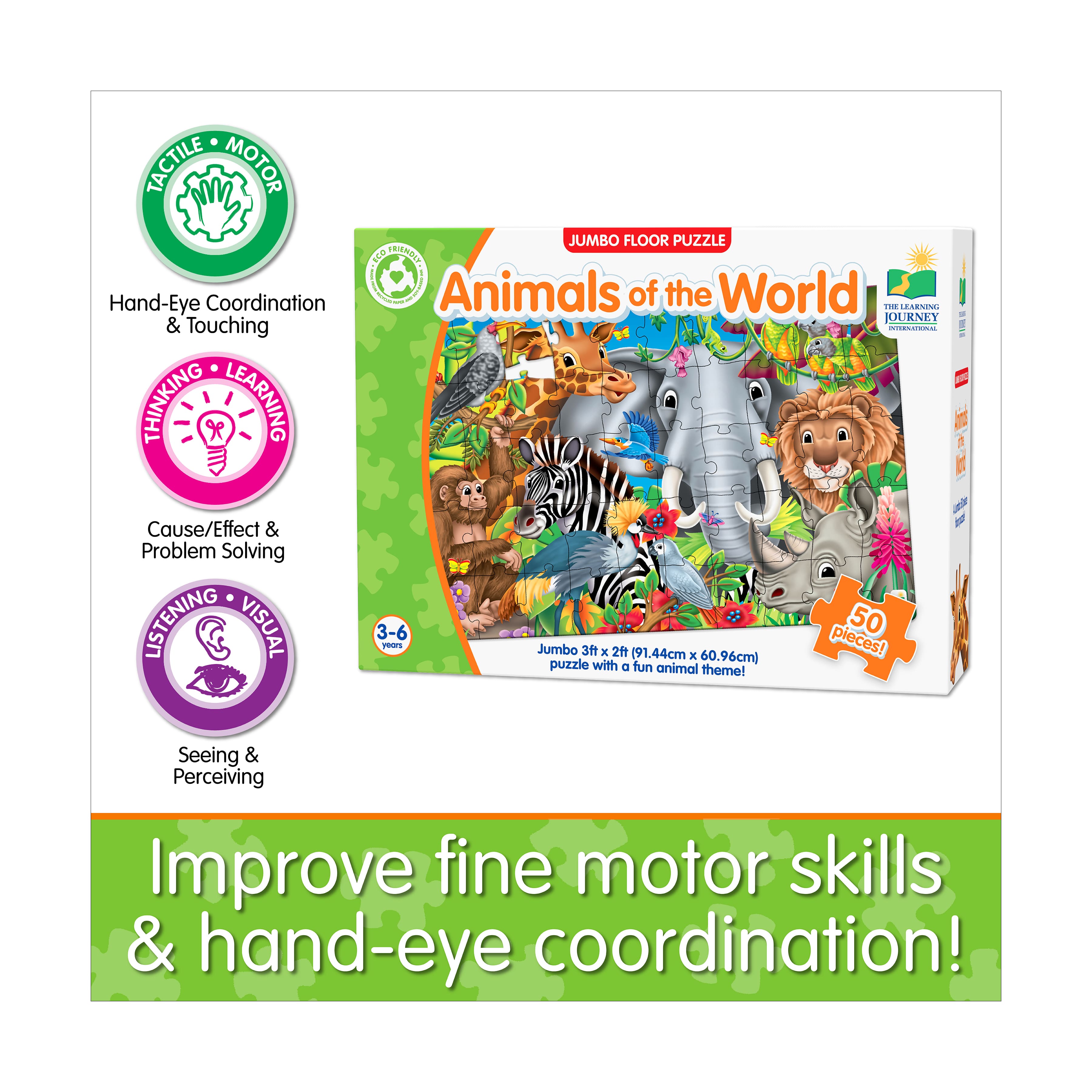 Jumbo Floor Puzzle - Animals of the World: 50 Pcs