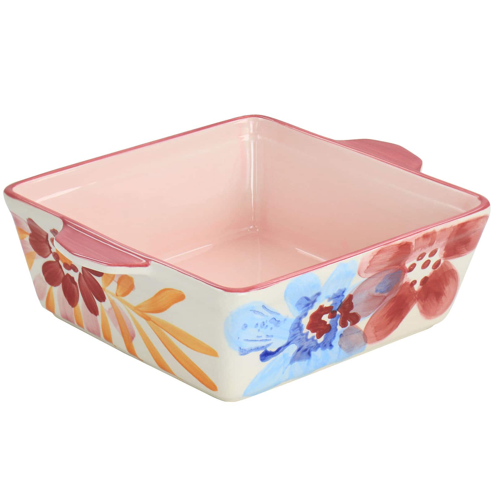 Spice by Tia Mowry 2qt. Goji Blossom Square Ceramic Baker Pan