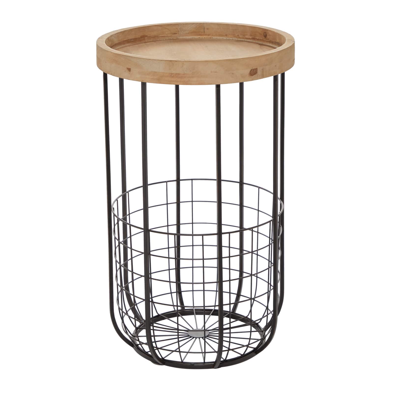 16" Black Industrial Compact Accent Table