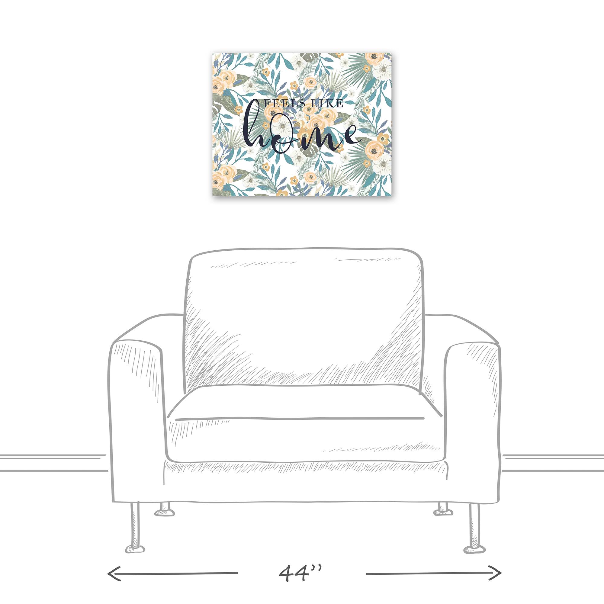 Feels Like Home Tropical Floral Canvas Wall Art