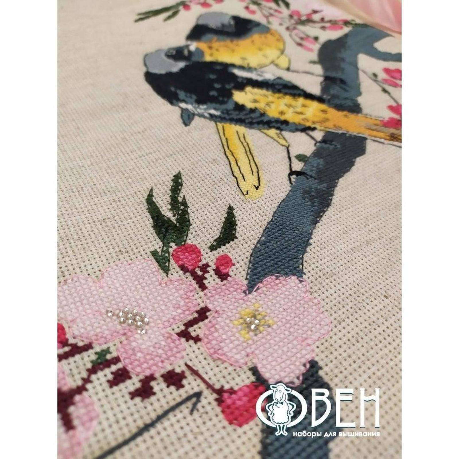 Oven Redstarts On A Cherry Branch Cross Stitch Kit