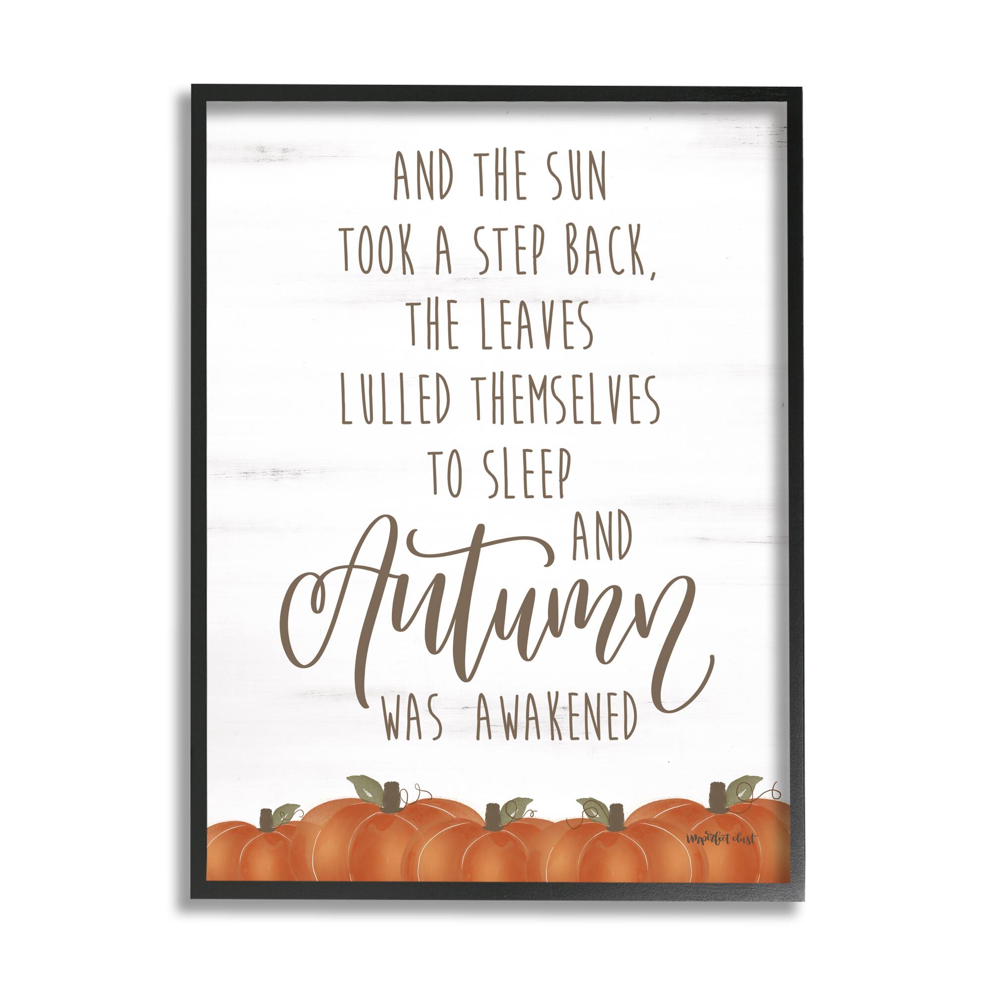 Stupell Industries Autumn Awakened Phrase Framed Giclee Art