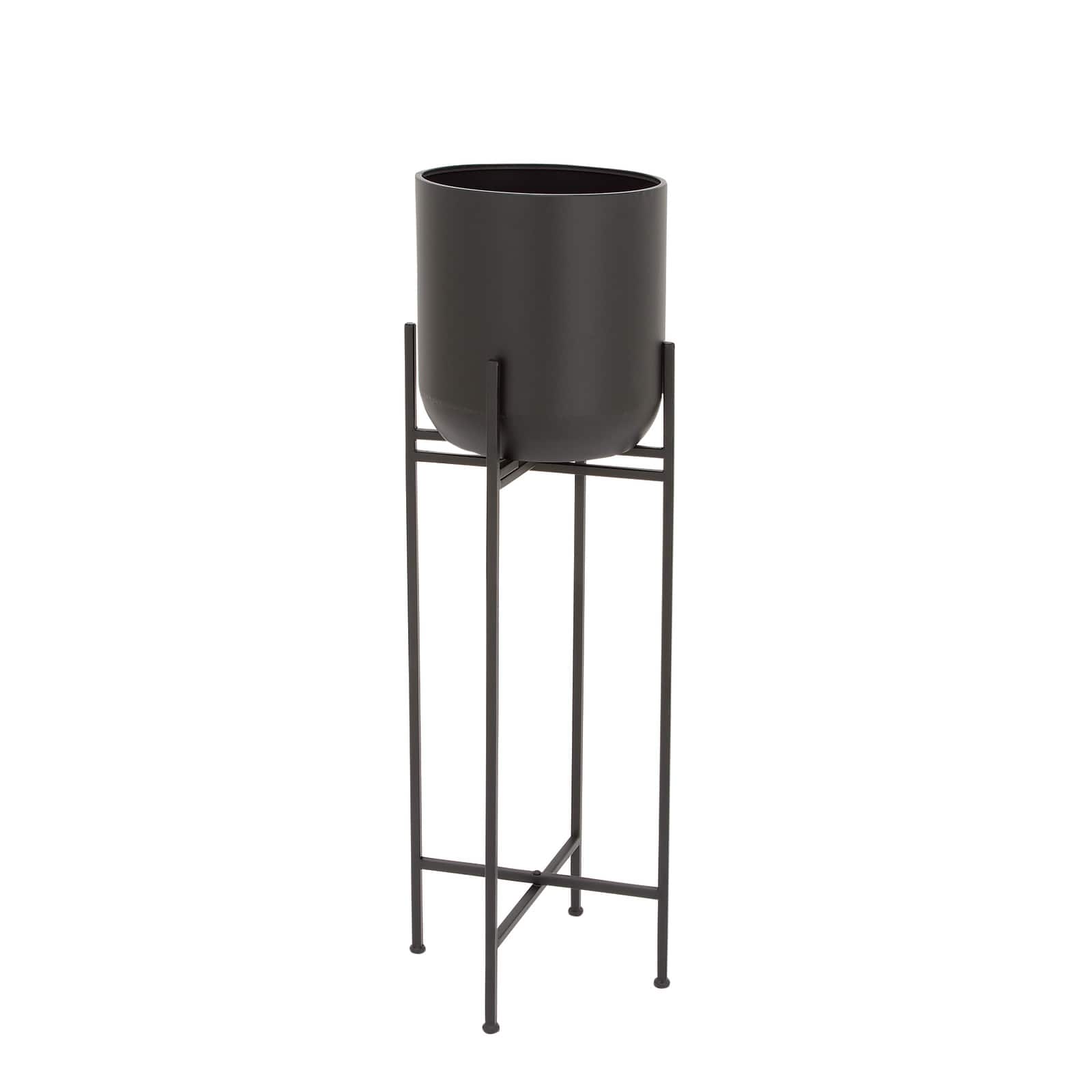 3.8ft. Black Metal Modern Planter