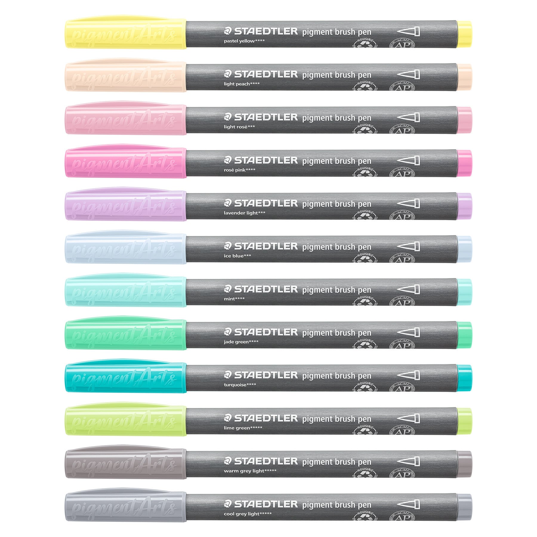 STAEDTLER® 12 Pastel Colors Pigment Arts Brush Pen Set