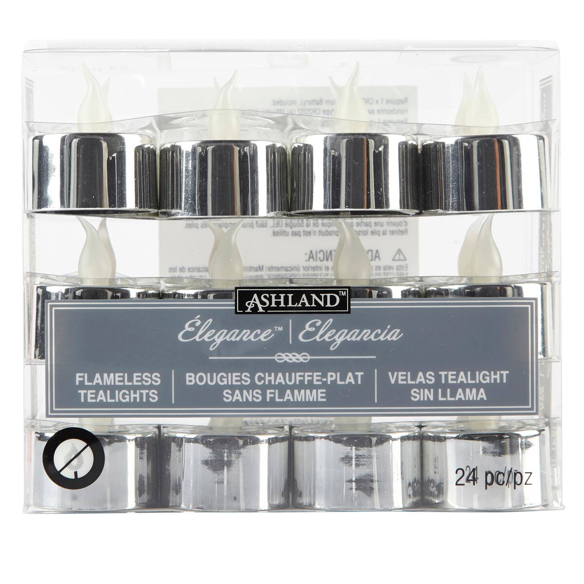 12 Packs: 24ct. (288 total) Silver LED Silver Tealight Candles by Ashland®