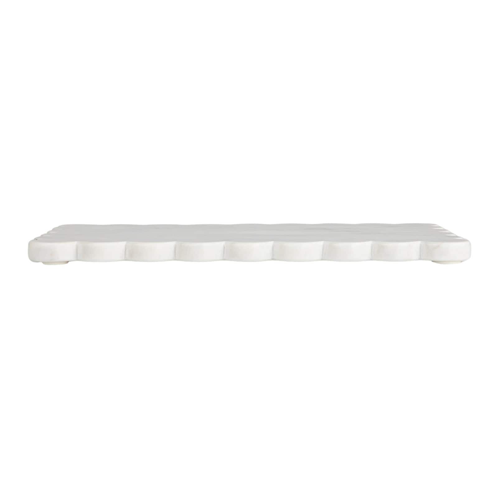 Hello Honey® 14" White Marble Cheese Board with Scalloped Edge