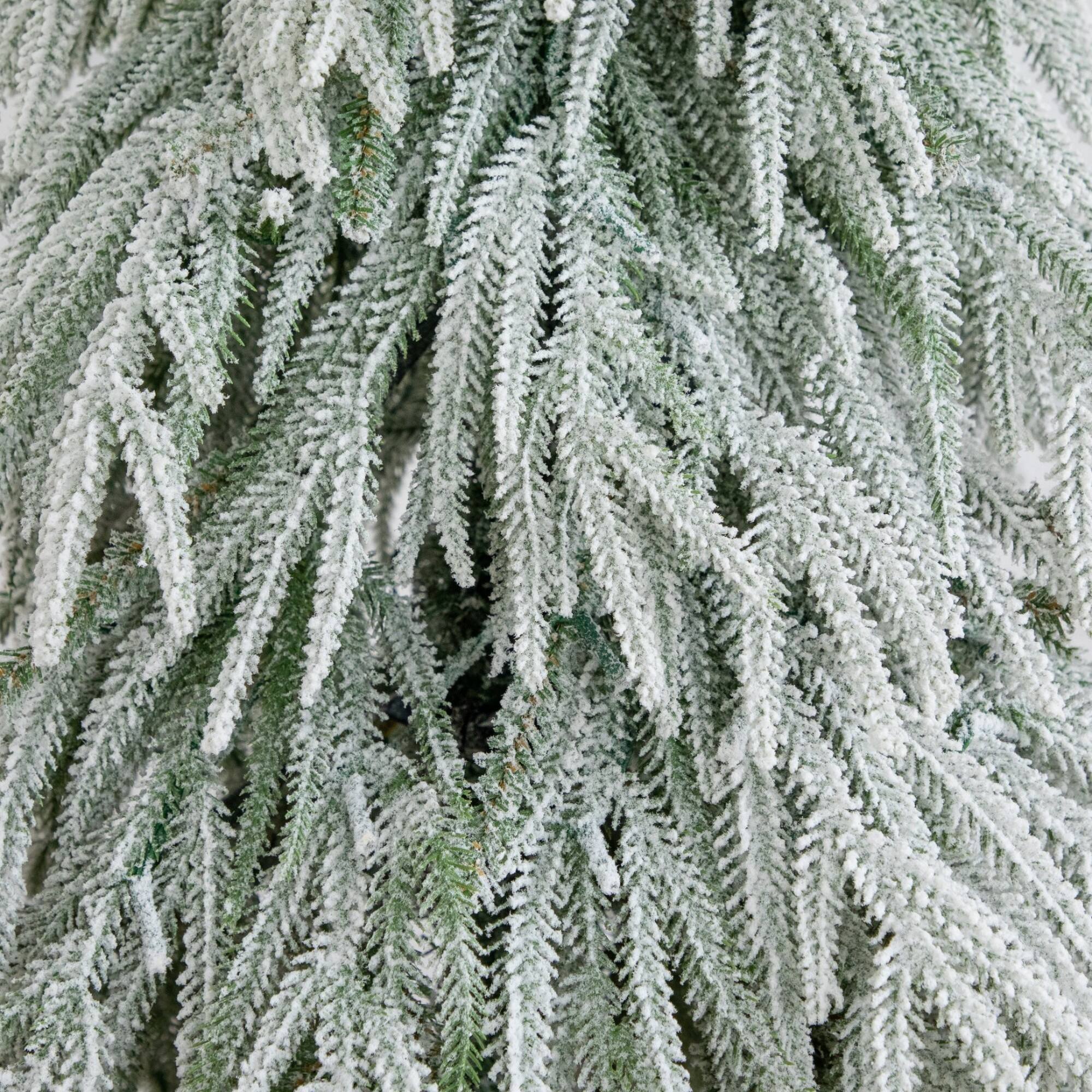 Nearly Natural 5ft. Pre-Lit Artificial Flocked Down Swept Christmas Tree, Warm White LED Lights