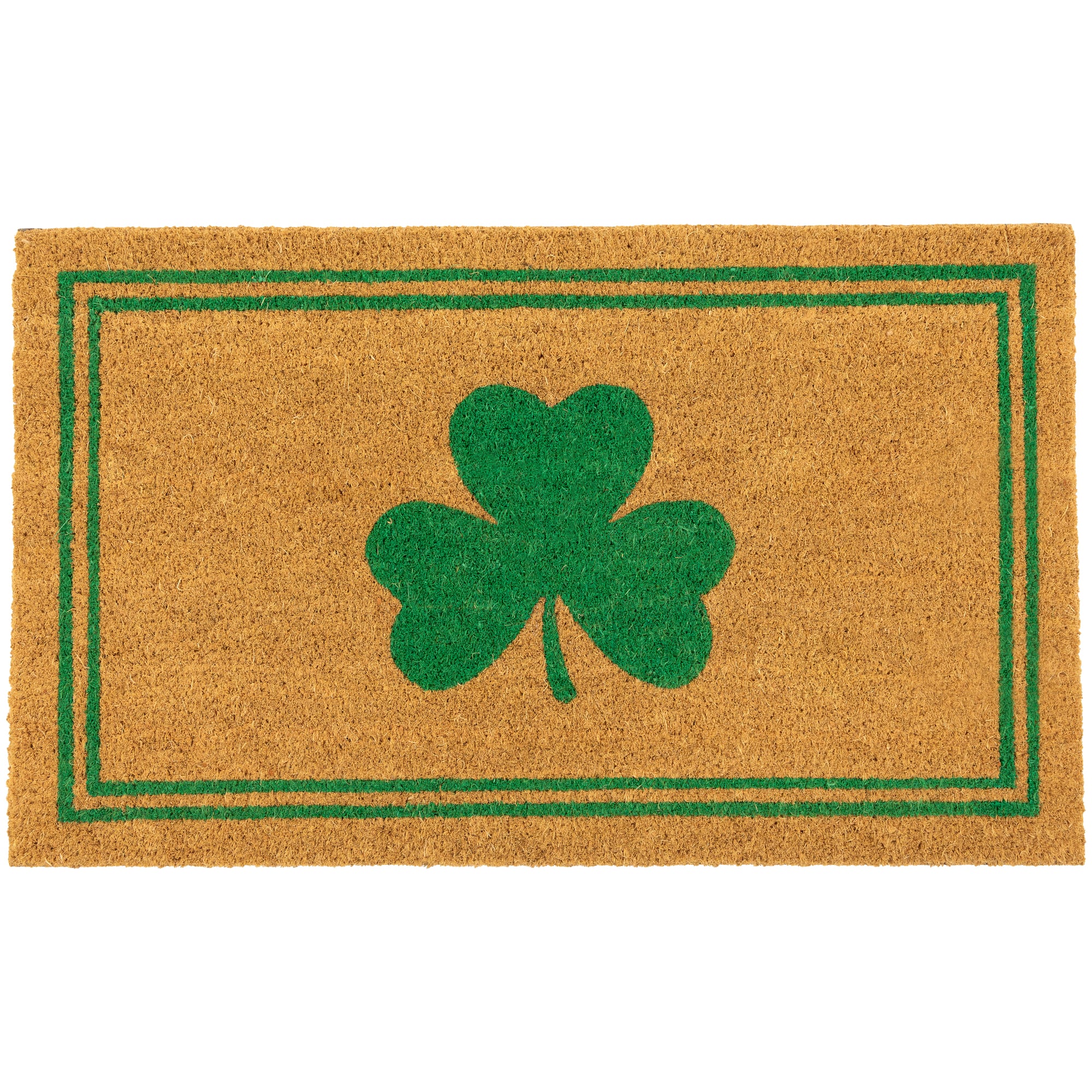 Green Shamrock & Double Stripe Doormat