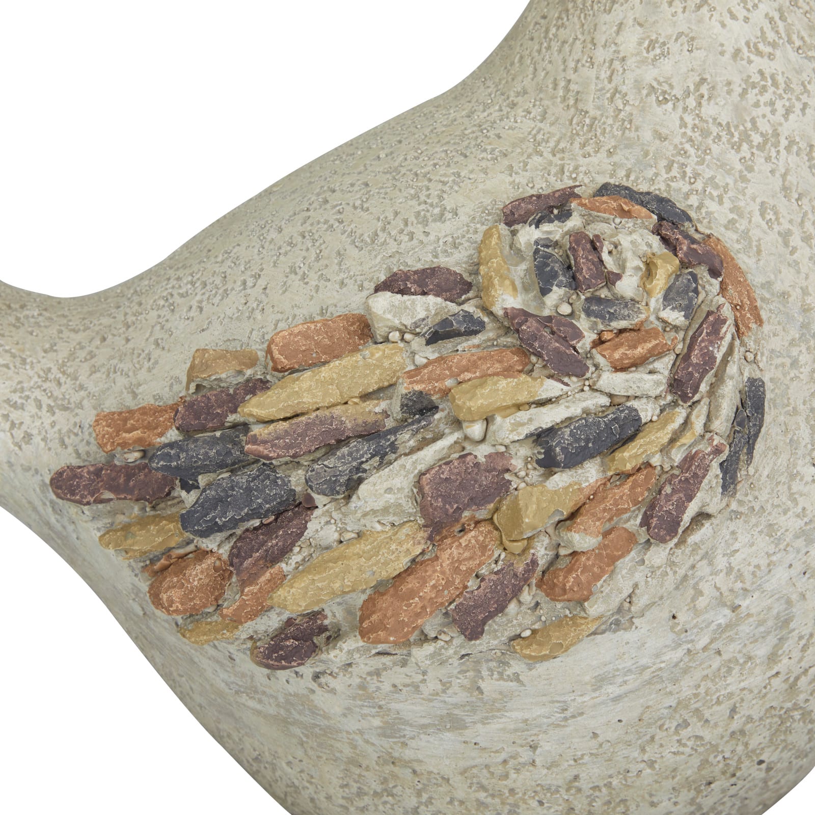 12" Gray Stone Farmhouse Bird Garden Sculpture Set