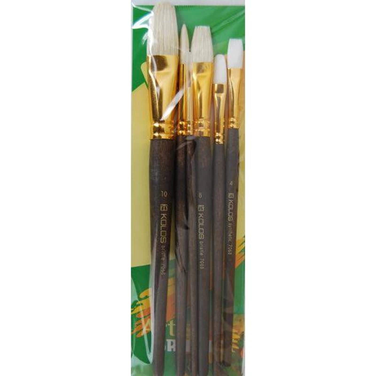 Rosa Kolos 6 Piece Synthetic & Bristle Round, Flat & Oval Paint Brushes Set 7068