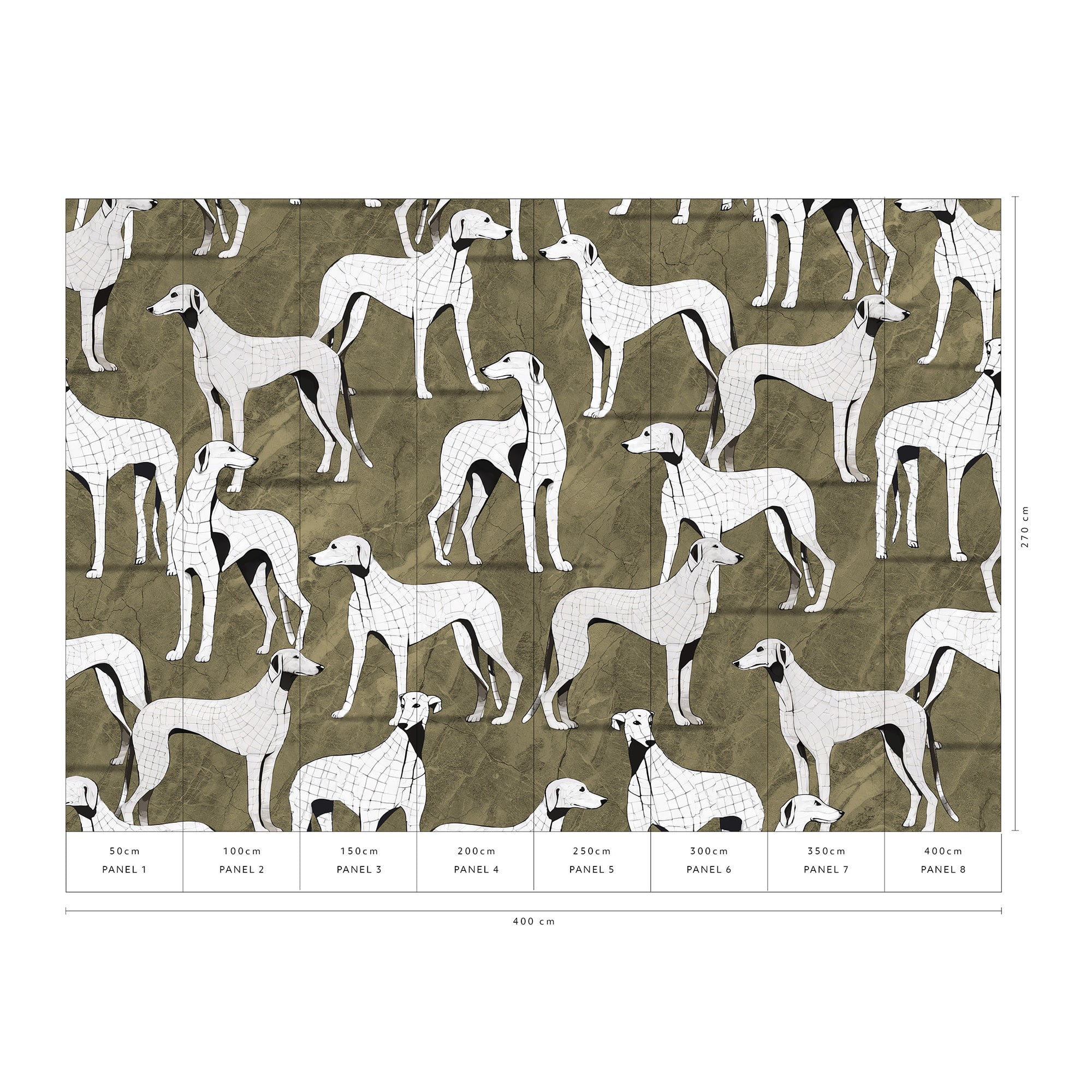 Designs Direct Greyhound Manor Gold Wall Mural
