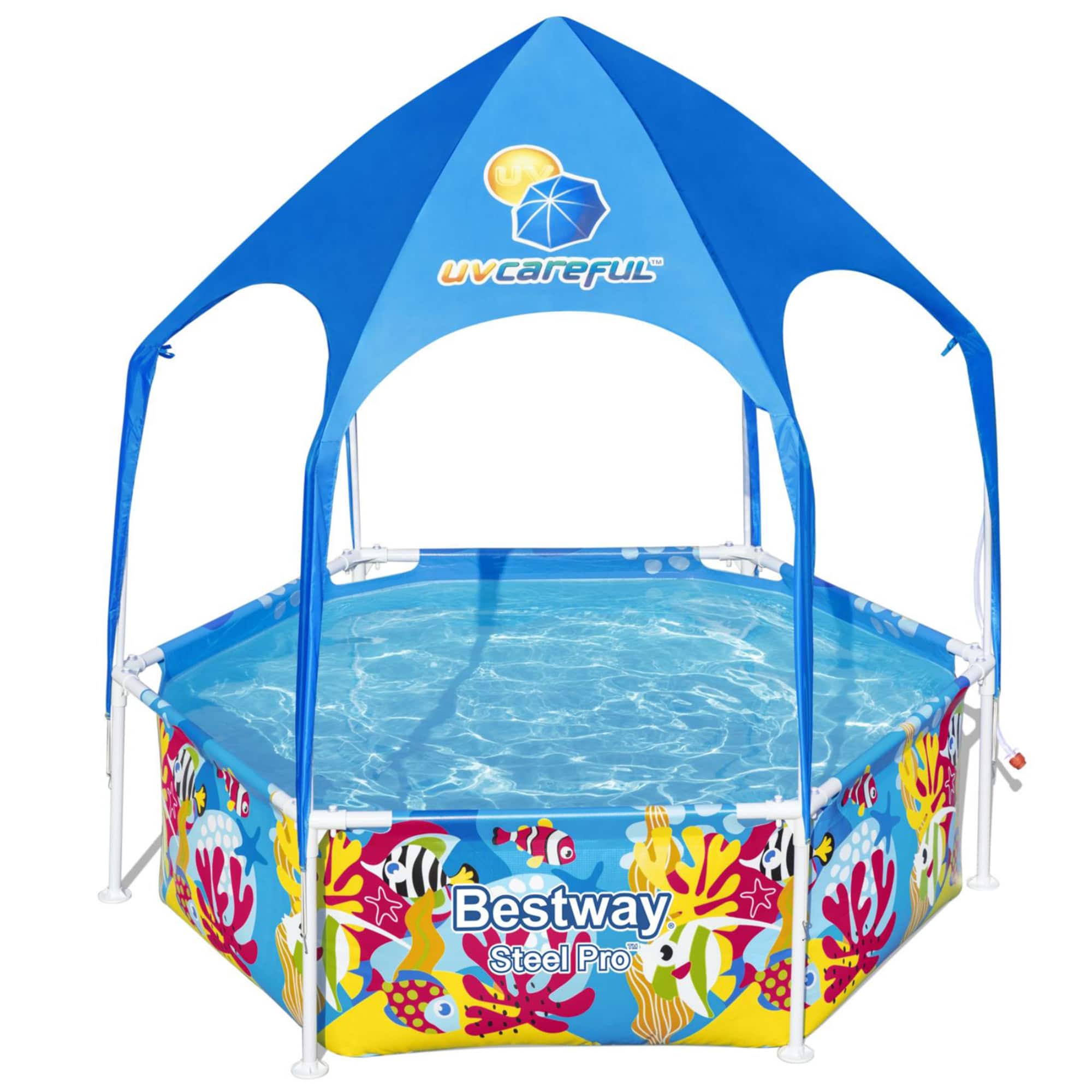 Steel Pro 6ft. UV Careful Splash-in-Shade Play Pool