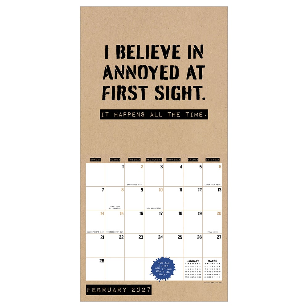 2027 Anti-Affirmations & Sarcasm Mini Calendar