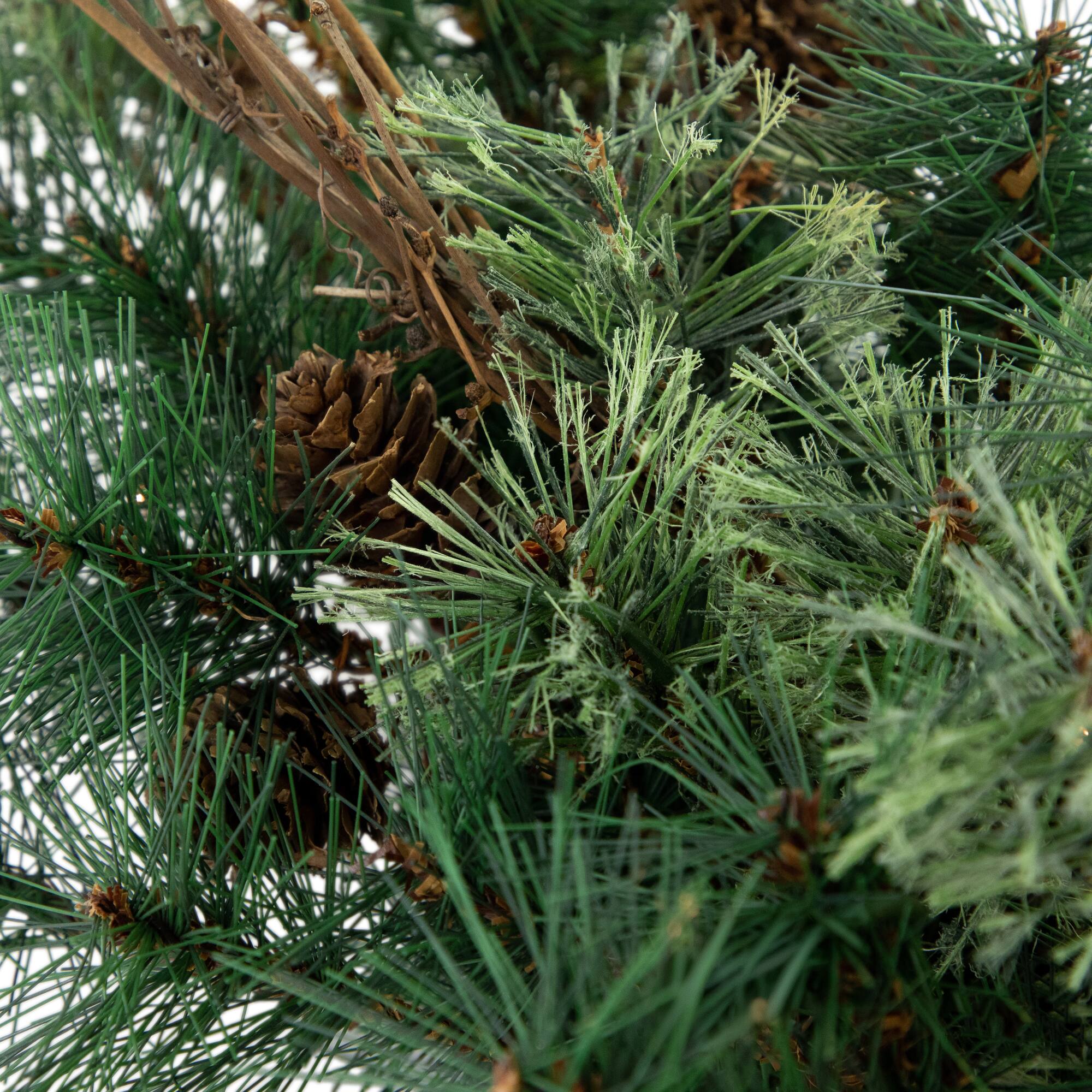 Northlight 2ft. Unlit Country Mixed Pine Artificial Christmas Twig Wall Tree with Pinecones