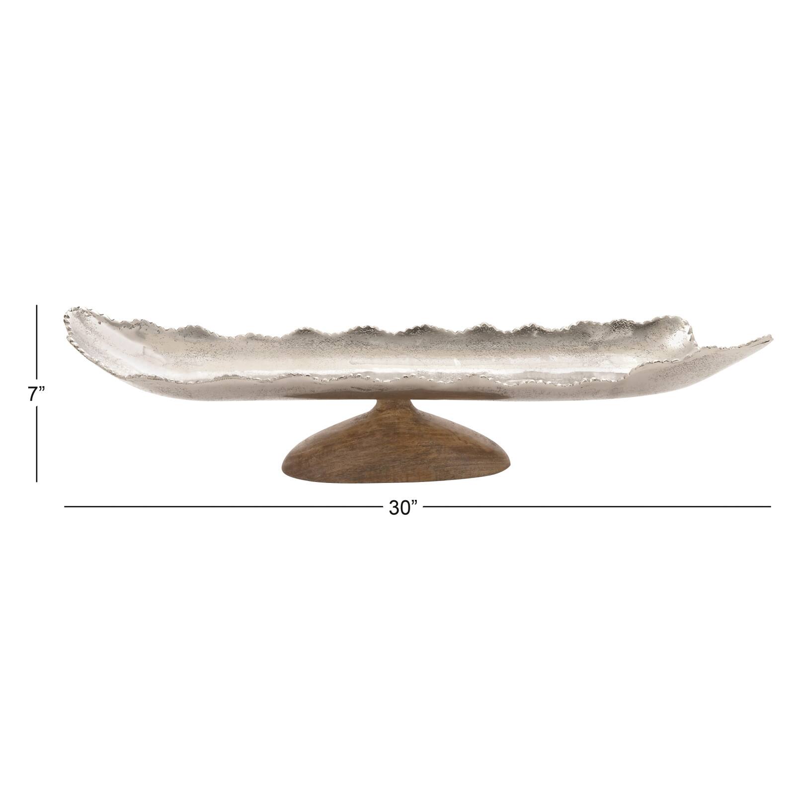 30" Silver Aluminum Tray with Stand