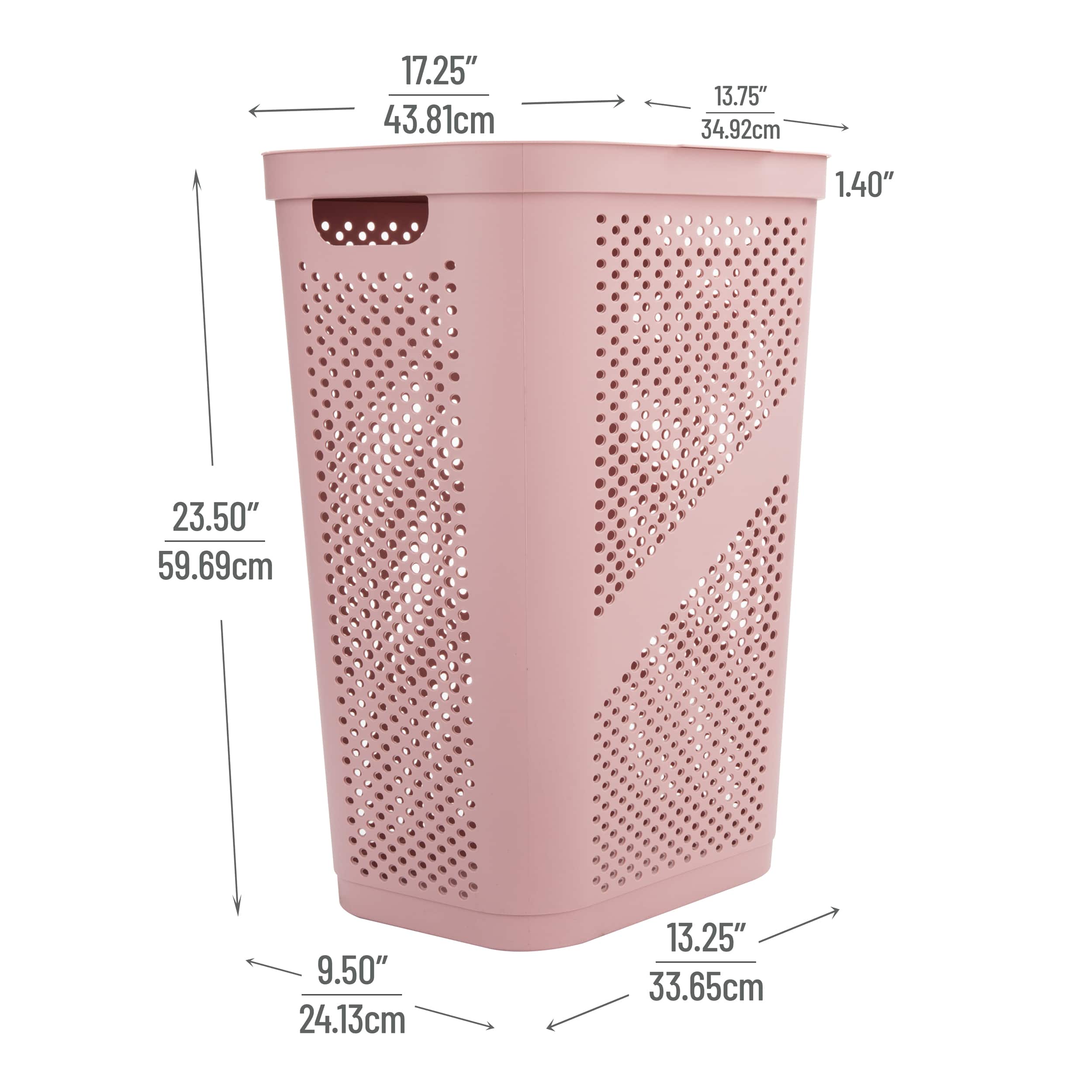 Mind Reader 60L Perforated Plastic Laundry Hamper with Lid