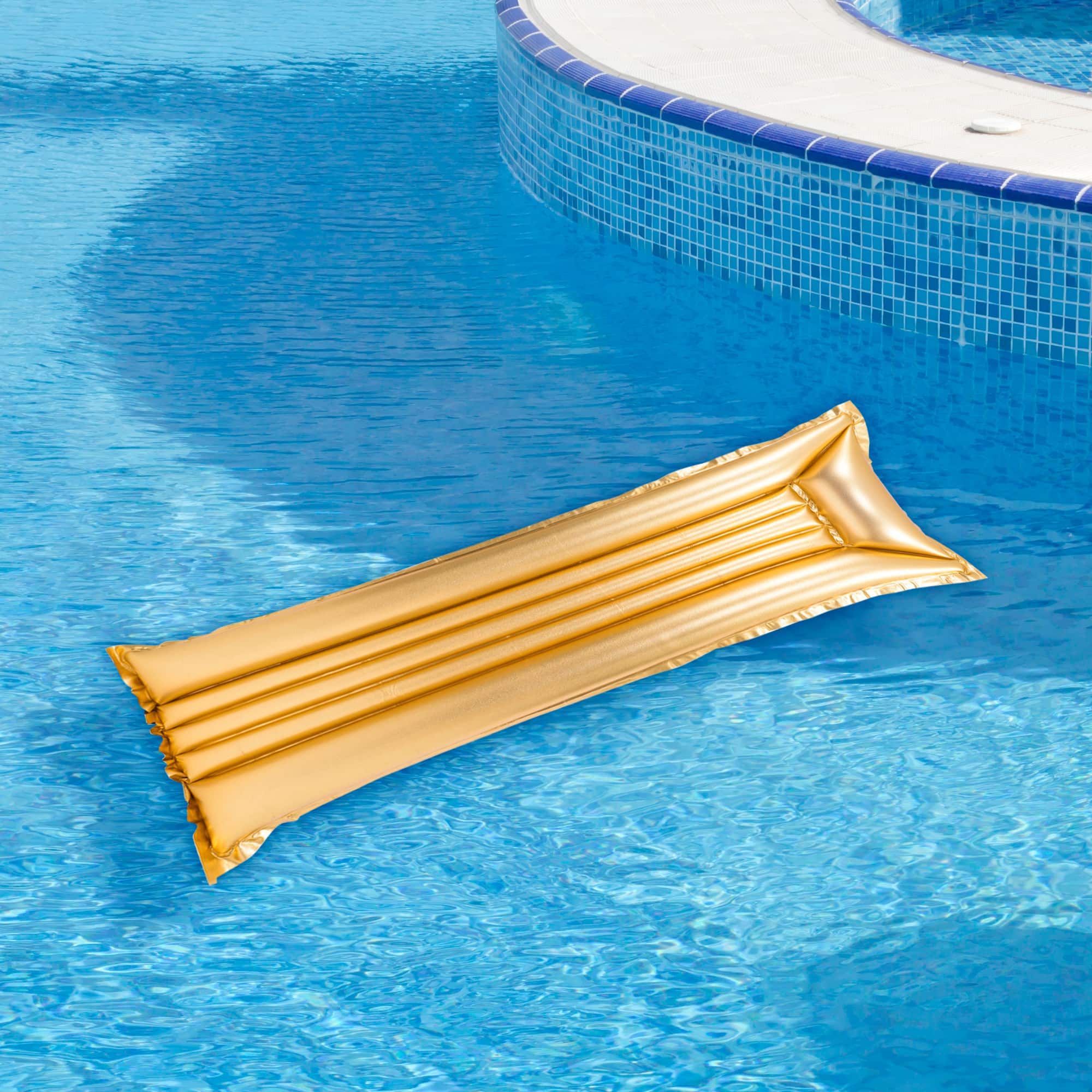 6ft. Gold Inflatable Swimming Pool Mattress Float