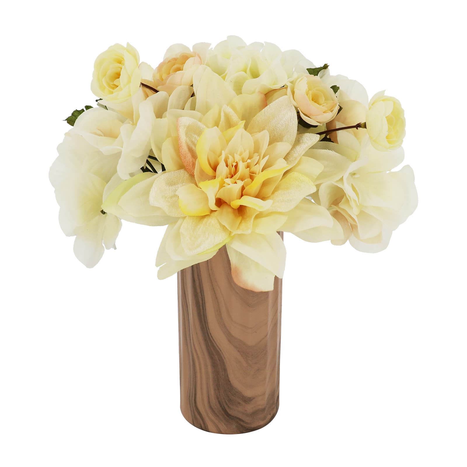 10" White & Yellow Flower Ceramic Vase Tabletop Décor by Ashland®