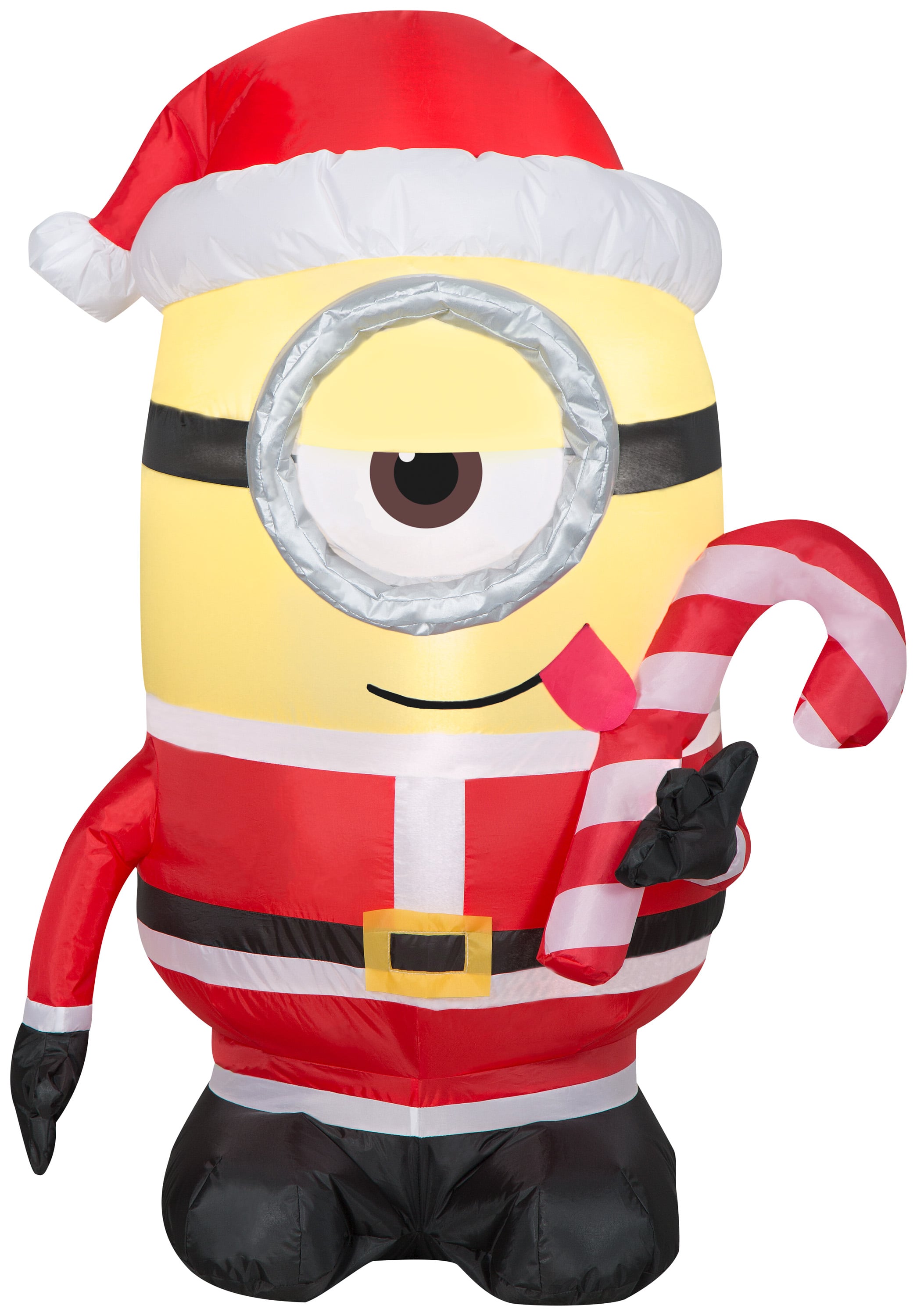 3.5ft. Airblown® Inflatable Universal Minion Stuart Licking Candy Cane Christmas Lights Décor