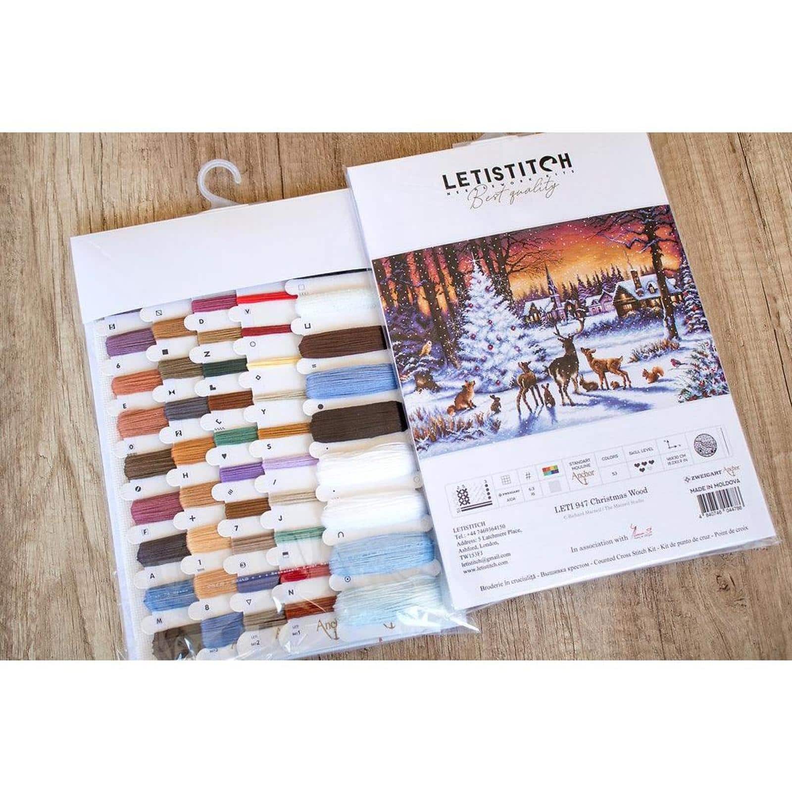 Letistitch Christmas Wood Counted Cross Stitch Kit