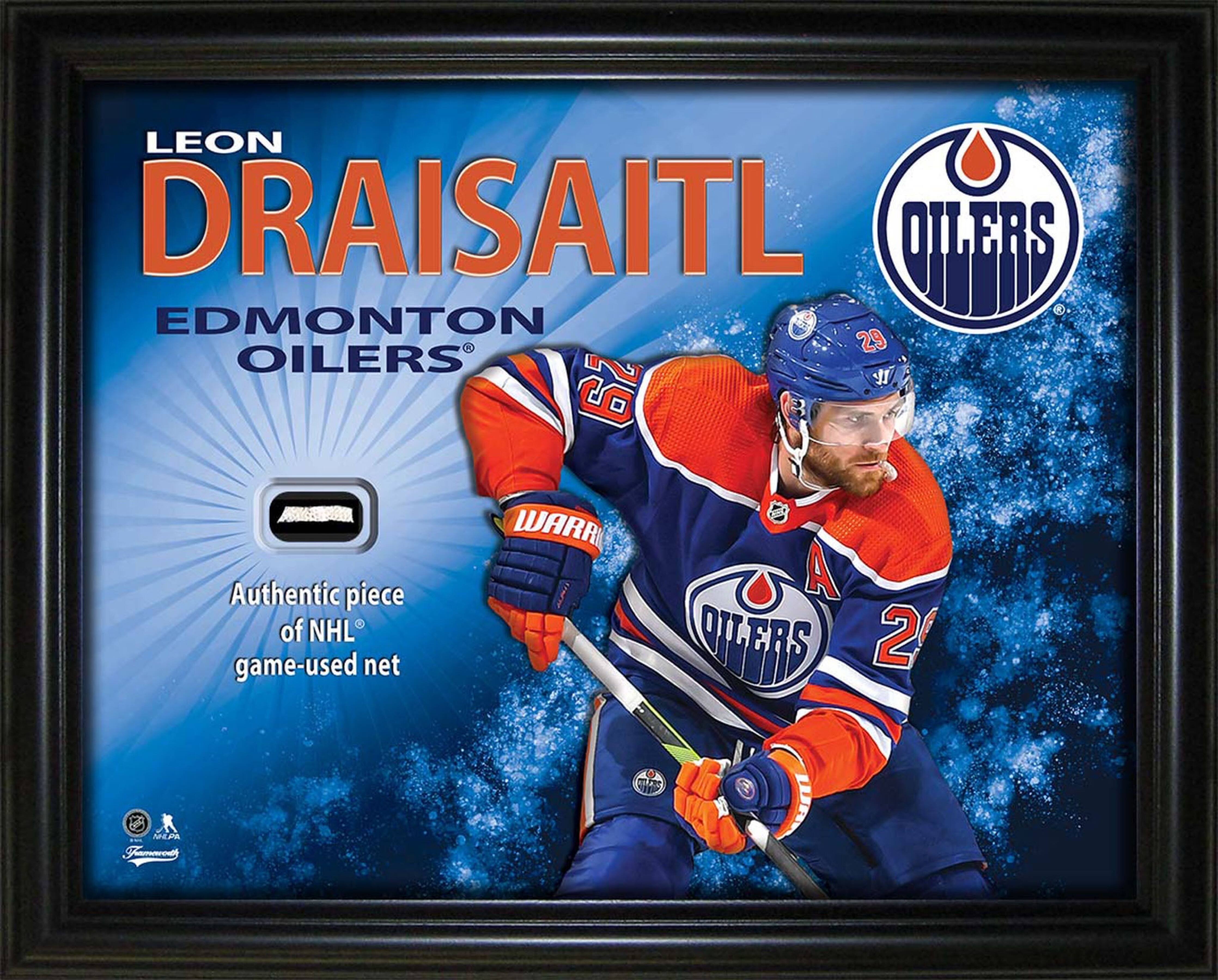 Leon Draisaitl 16" x 20" PhotoGlass Frame with Authentic NHL Game-Used Net – Edmonton Oilers 20" x 16"