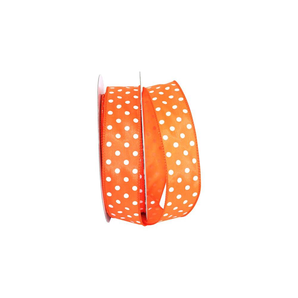 JAM Paper 1.5" x 50yd. Satin Striking Dots Wired Ribbon