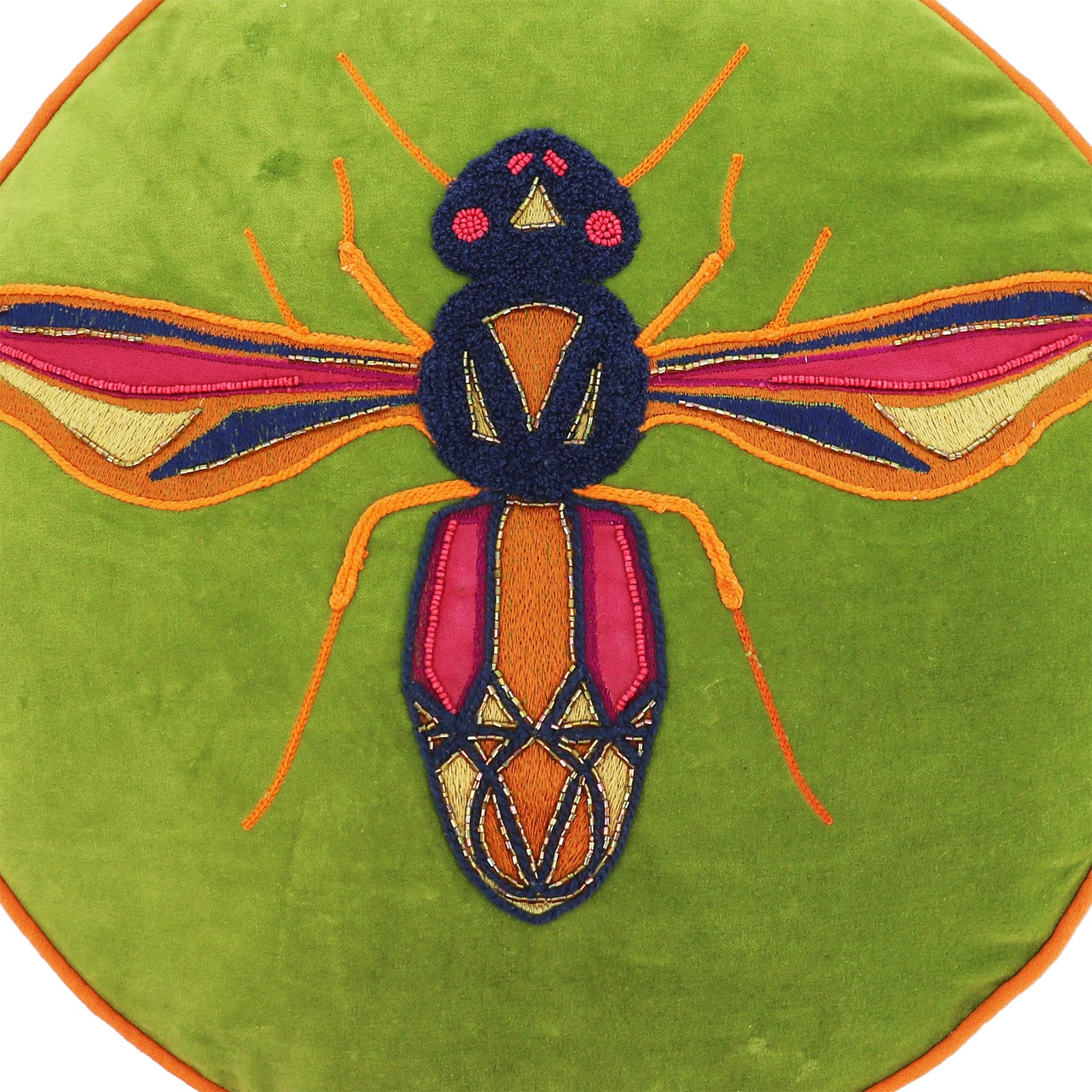 Jonathan Adler x Michaels 18" Round Bee Beaded Pillow