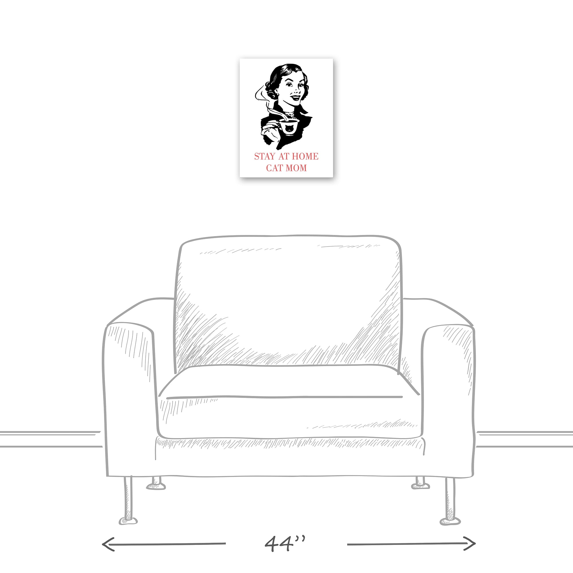 Stay At Home Cat Mom Canvas Wall Art