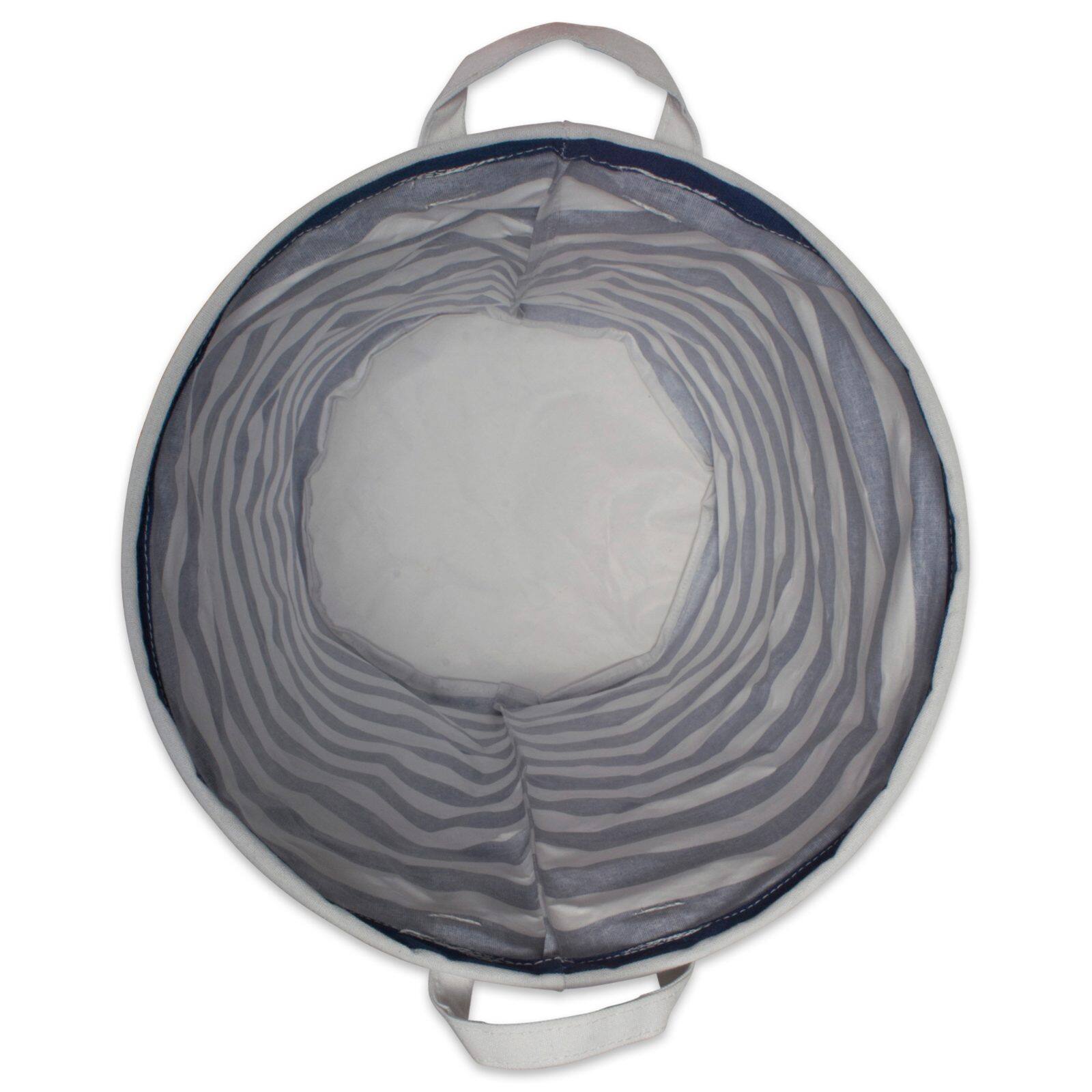 DII® Round Stripes PE-Coated Cotton Polyester Laundry Hamper