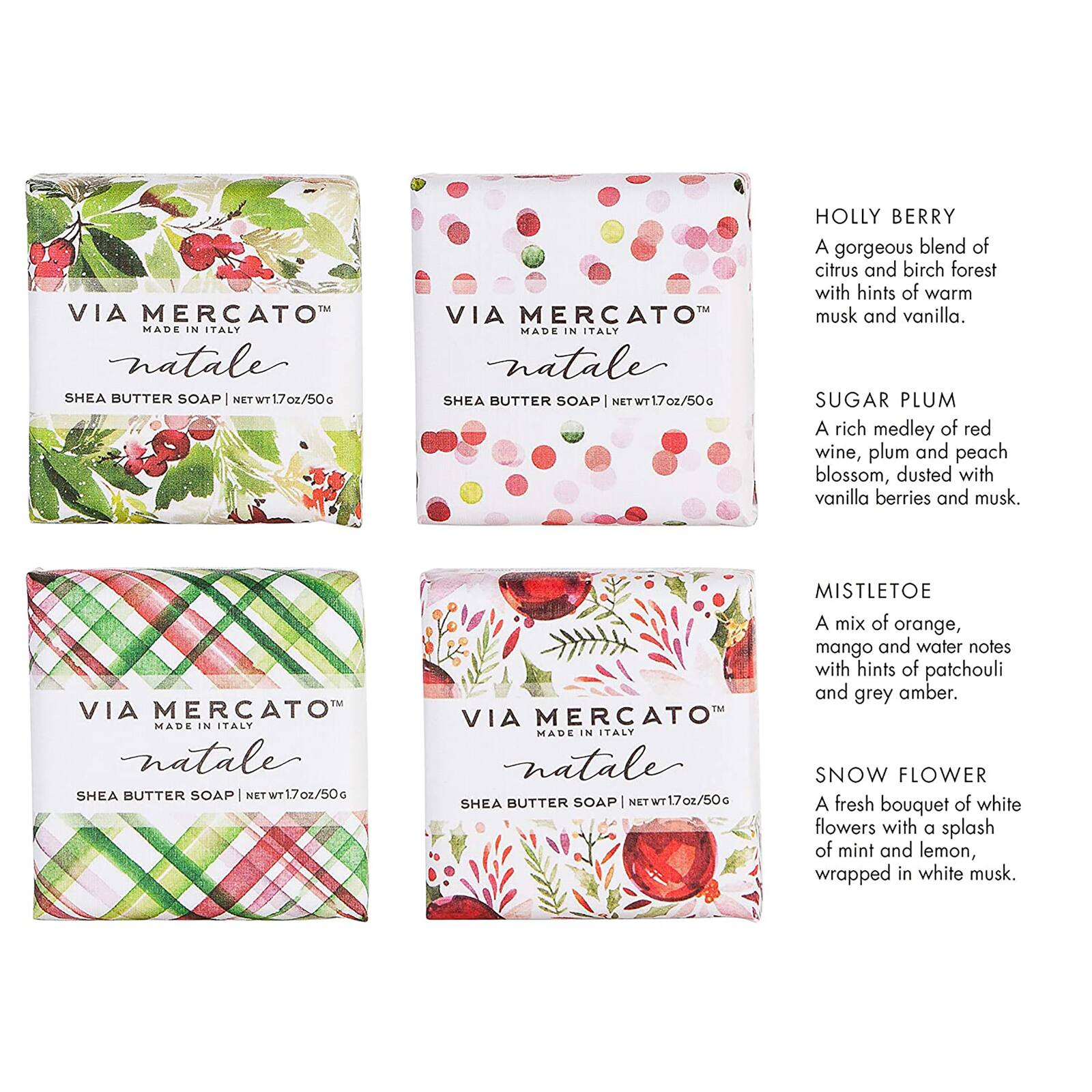 European Soaps Natale 4 Bar Gift Set