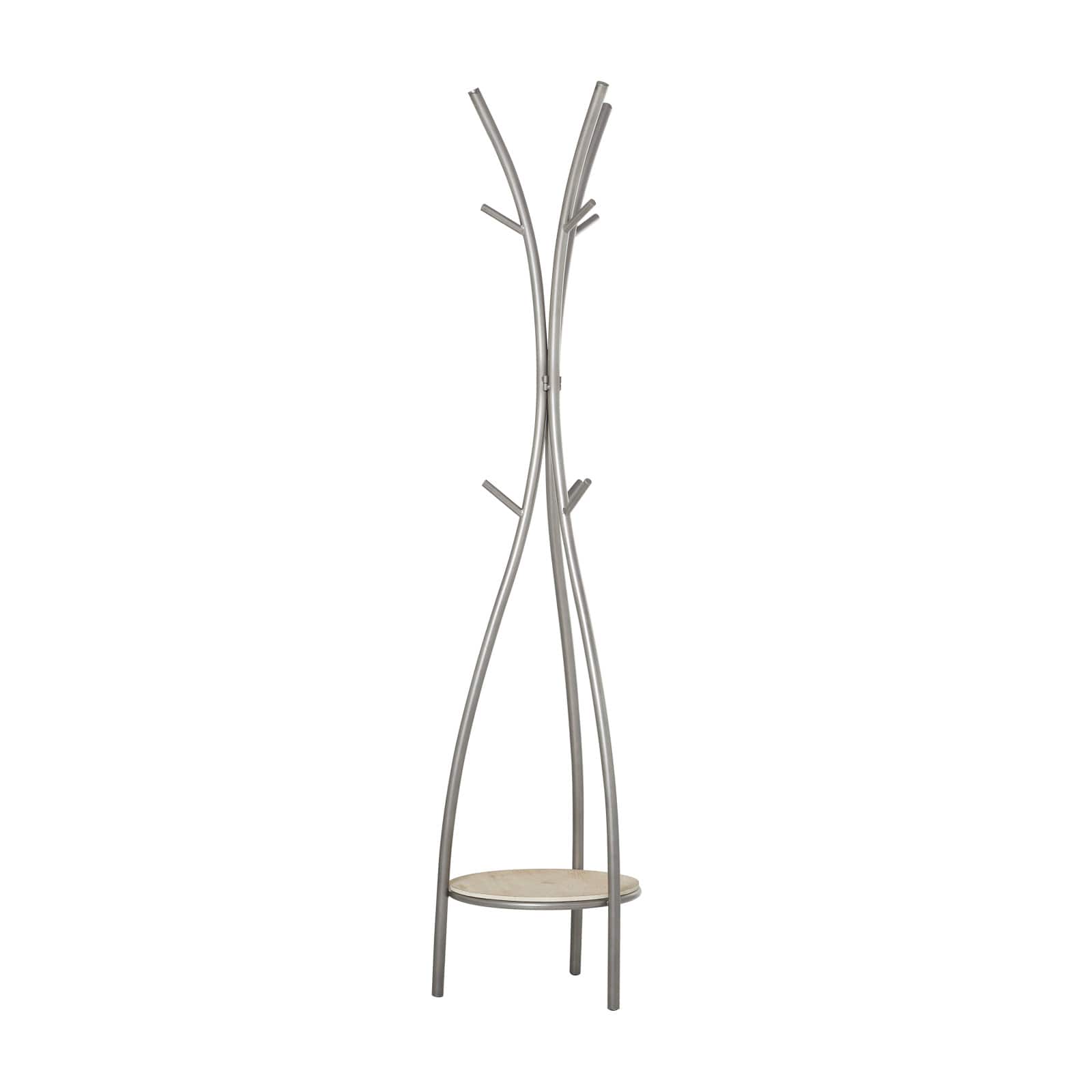 Silver Metal Modern Coat Rack, 73" x  17" x  17"