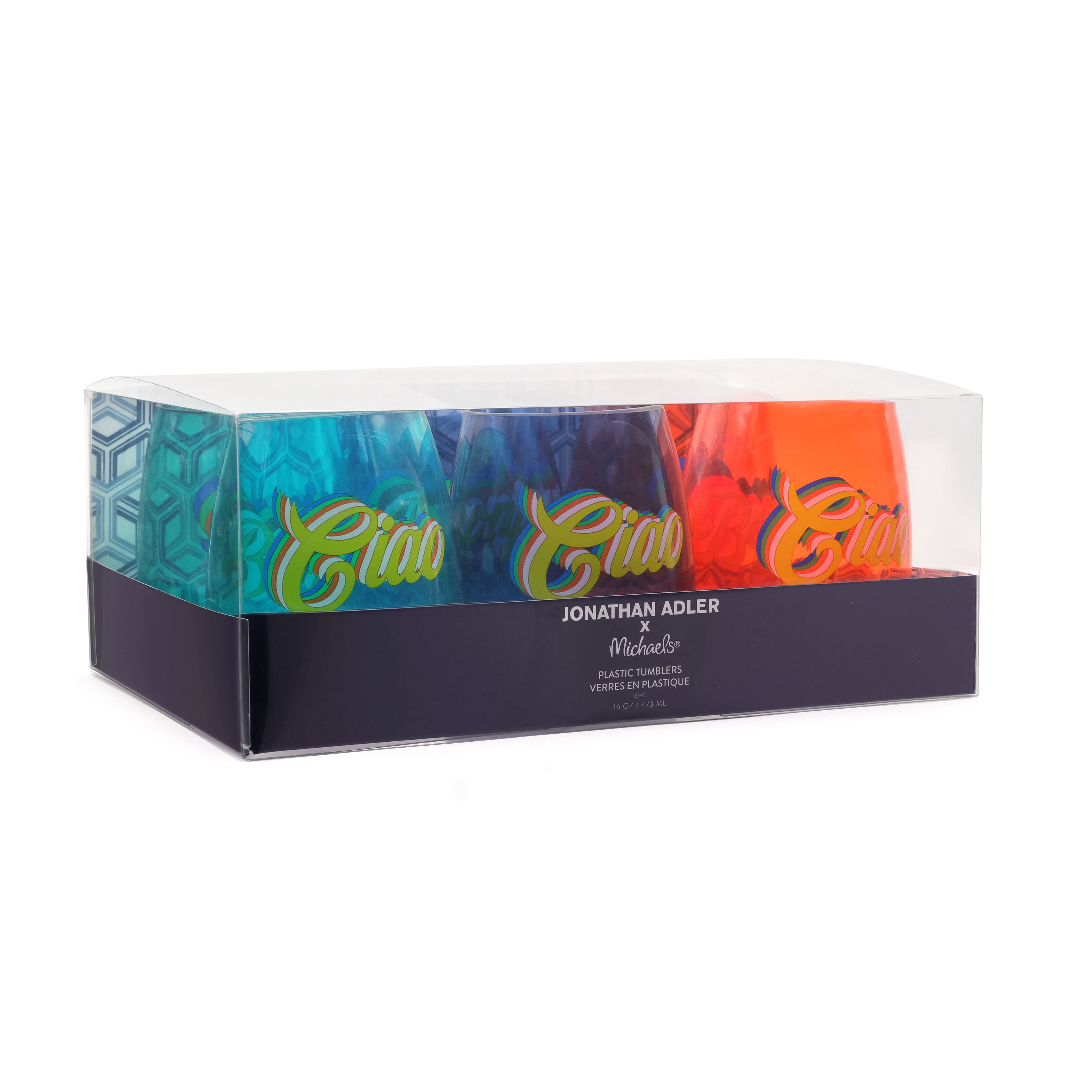 Jonathan Adler x Michaels Stemless Ciao Tumblers Set