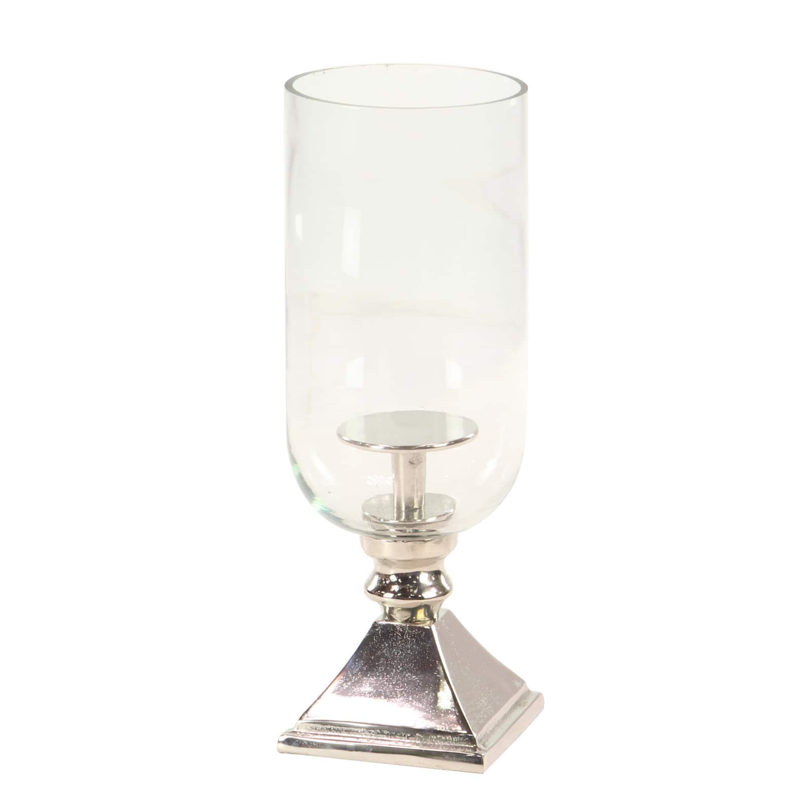 17" Silver Traditional Candle Holder