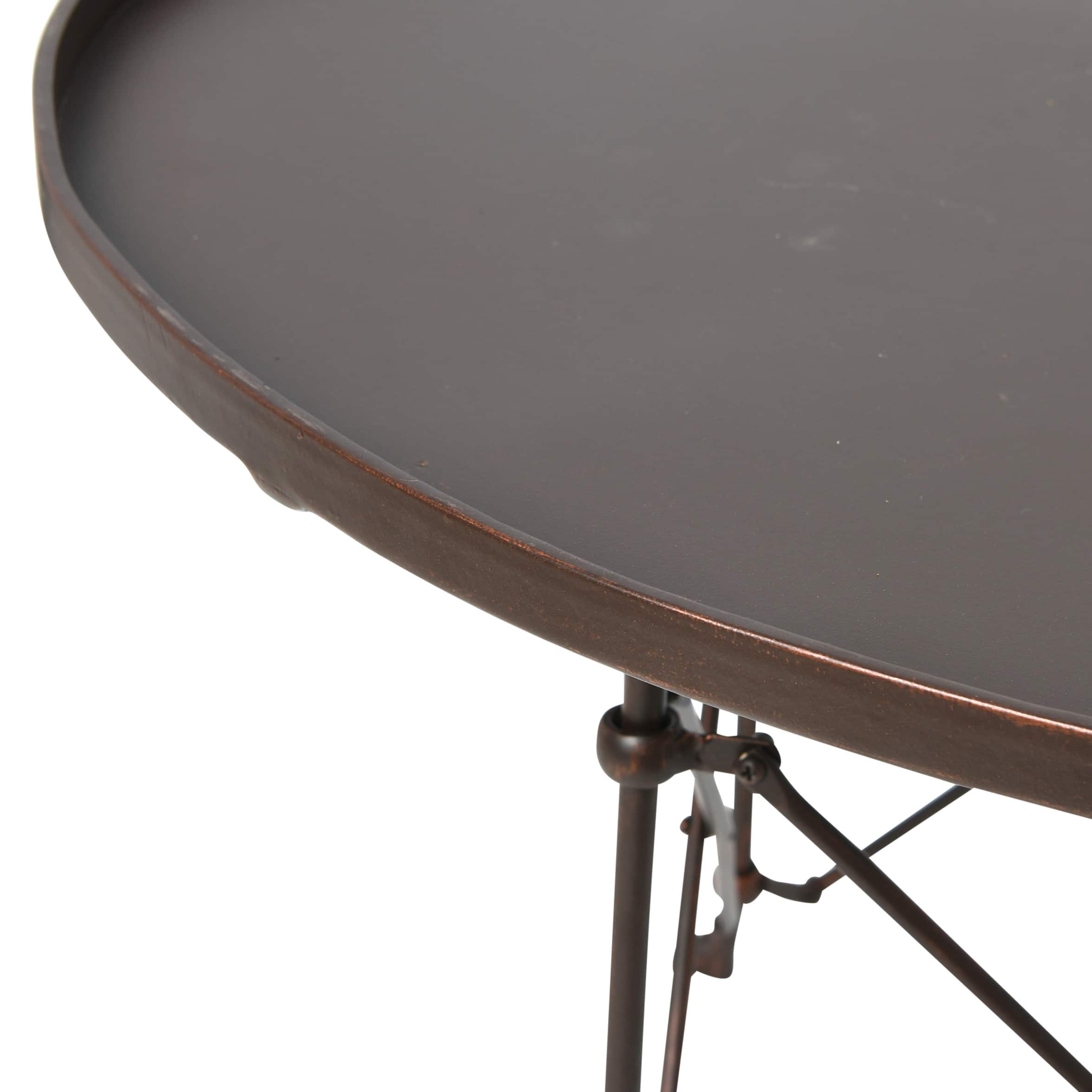 Hello Honey® 32" Rustic Bronze Round Metal Coffee Table