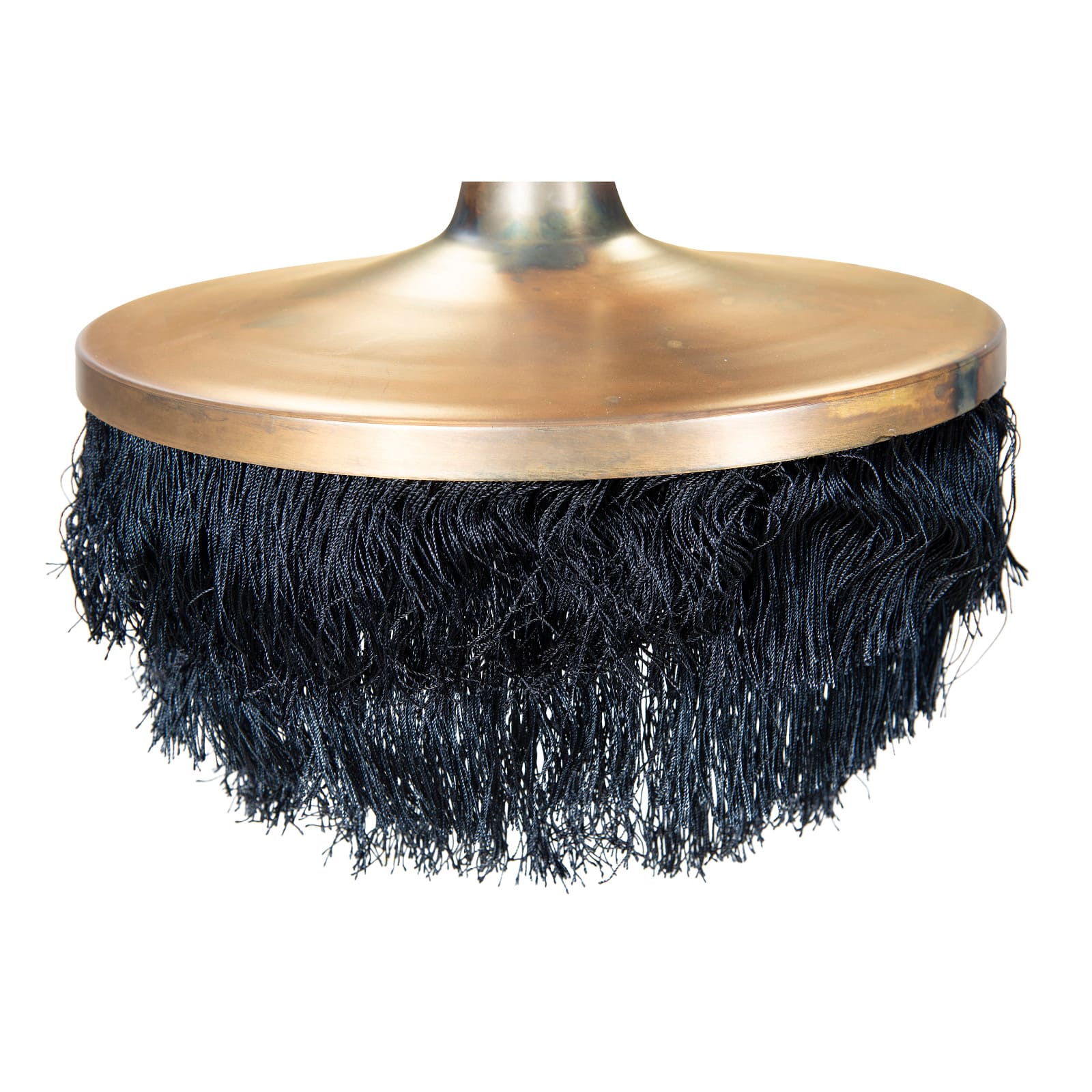 Hello Honey® 16" Charcoal Metal Pendant Light with Fringe