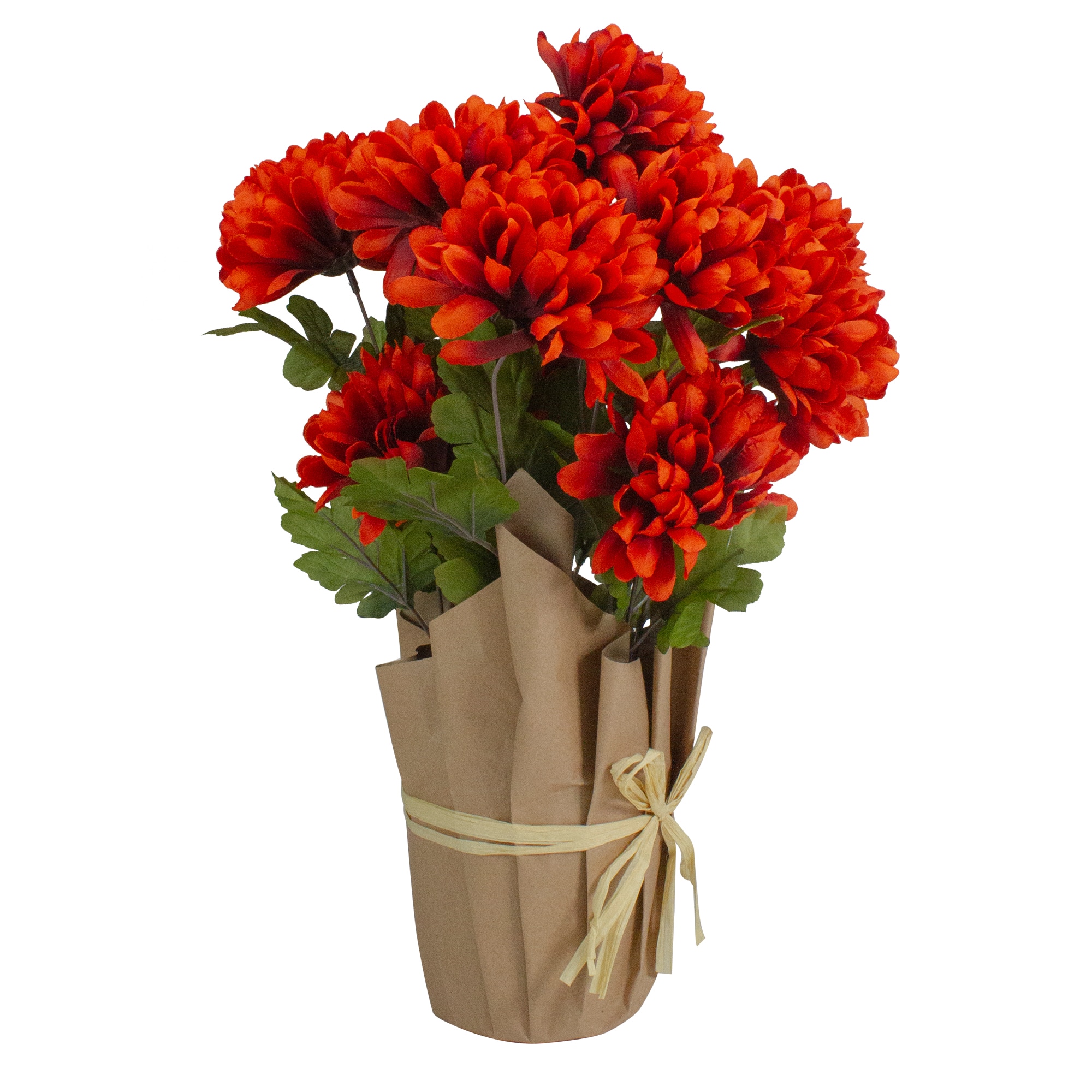 20" Orange Fall Harvest Mum Plant In Pot