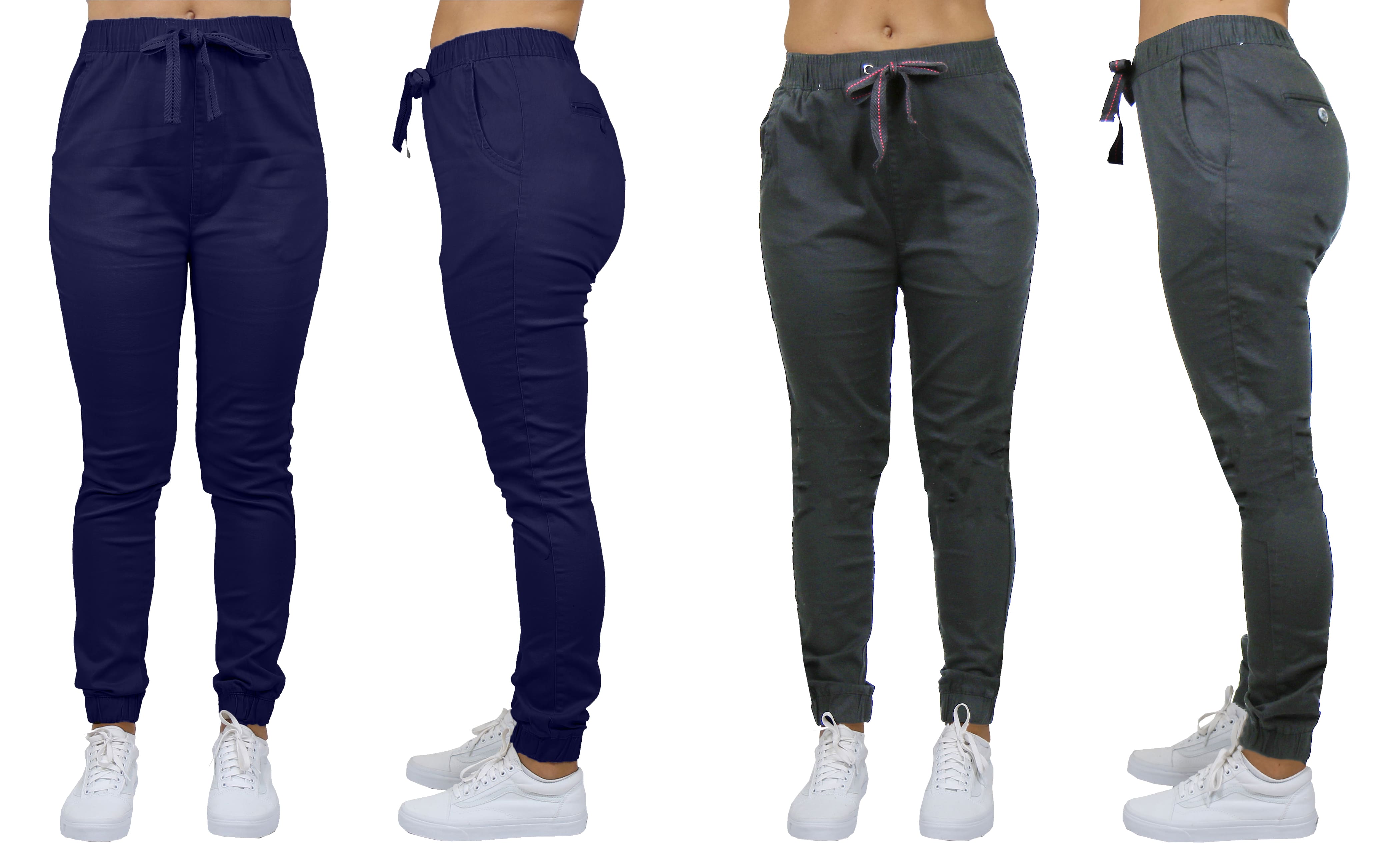 Galaxy By Harvic Loose Fit Stretch Twill Women's Joggers 2 Pack