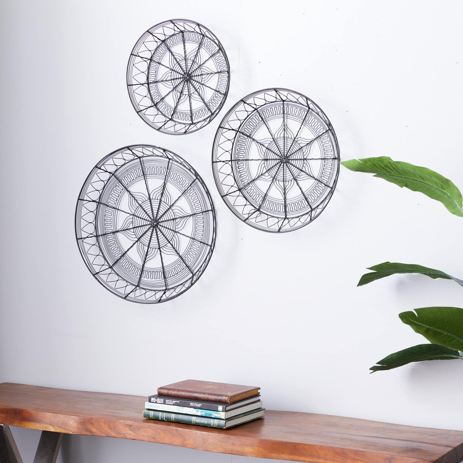 Black Eclectic Wall Décor Set 21", 18" & 15"