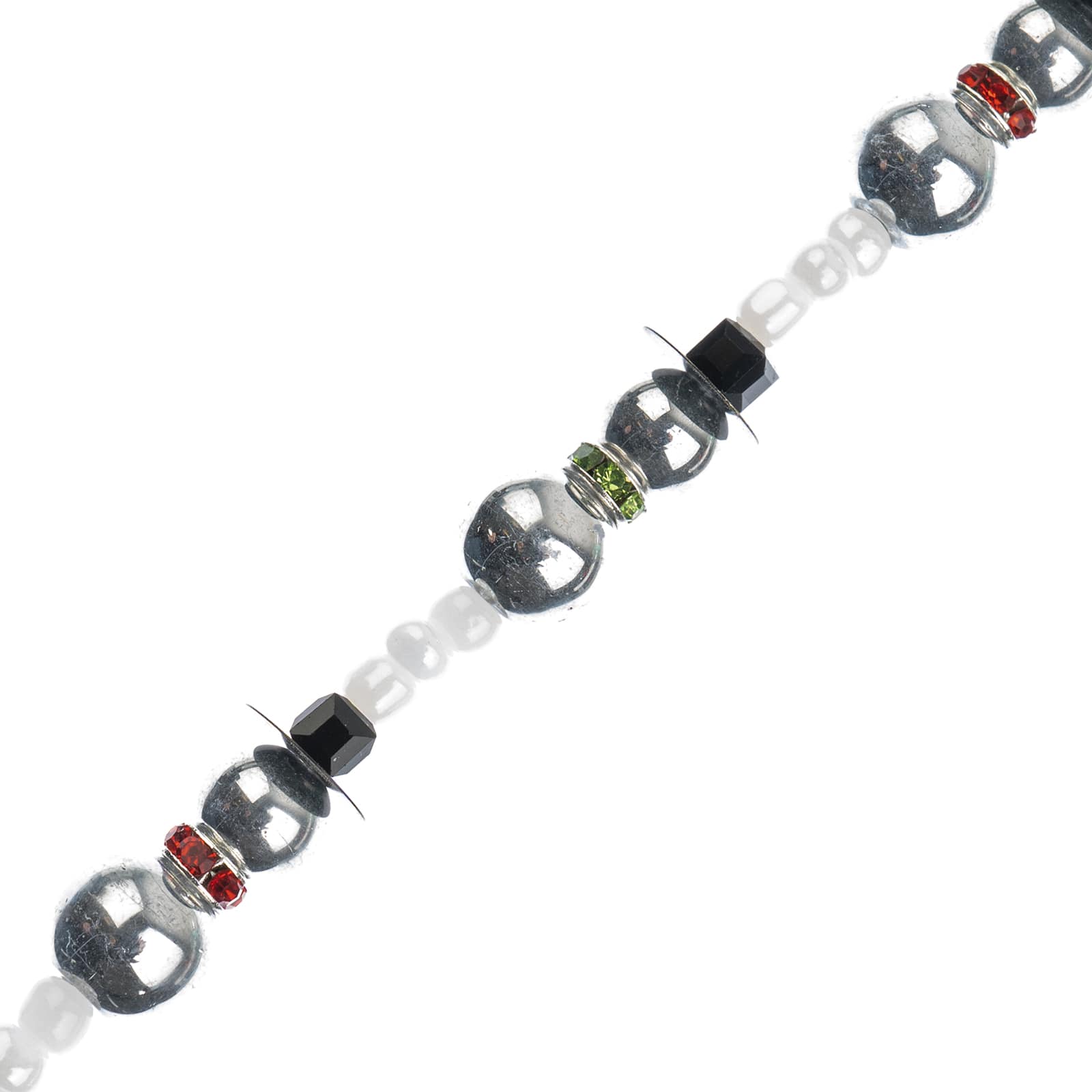 Crystal Lane DIY 7" Mixed Material Snowmen Stack Designer Holiday Christmas Bead Strand