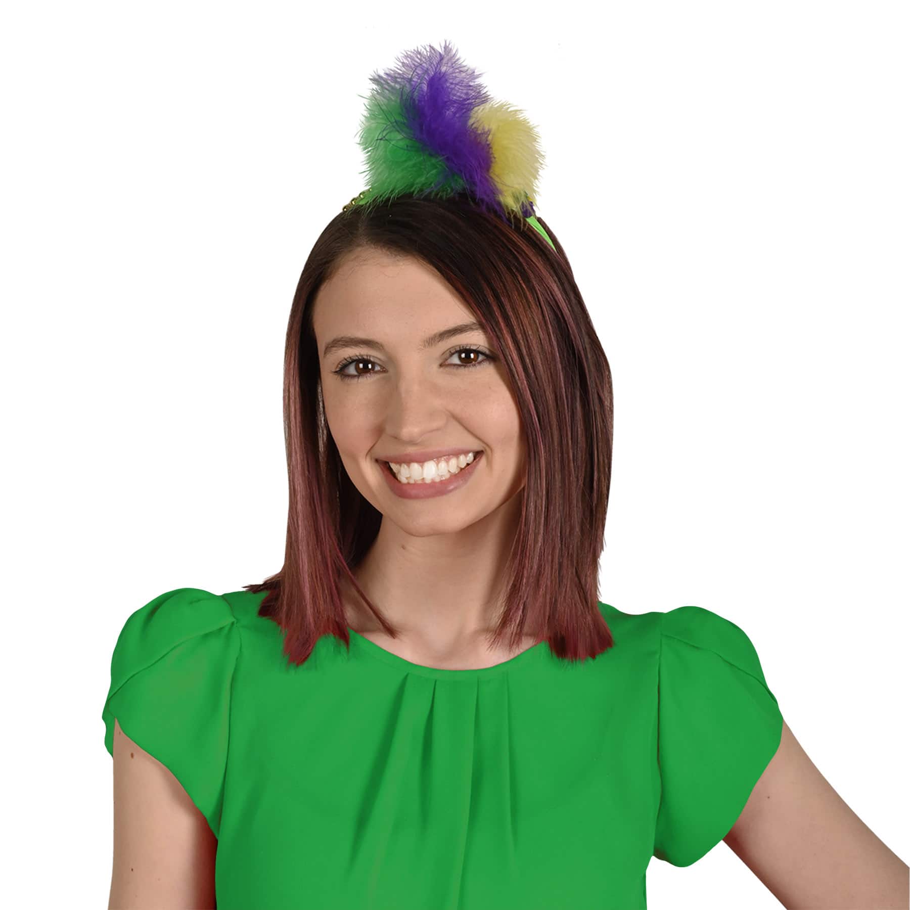 Beistle Adult Mardi Gras Feather Headbands, 2ct.