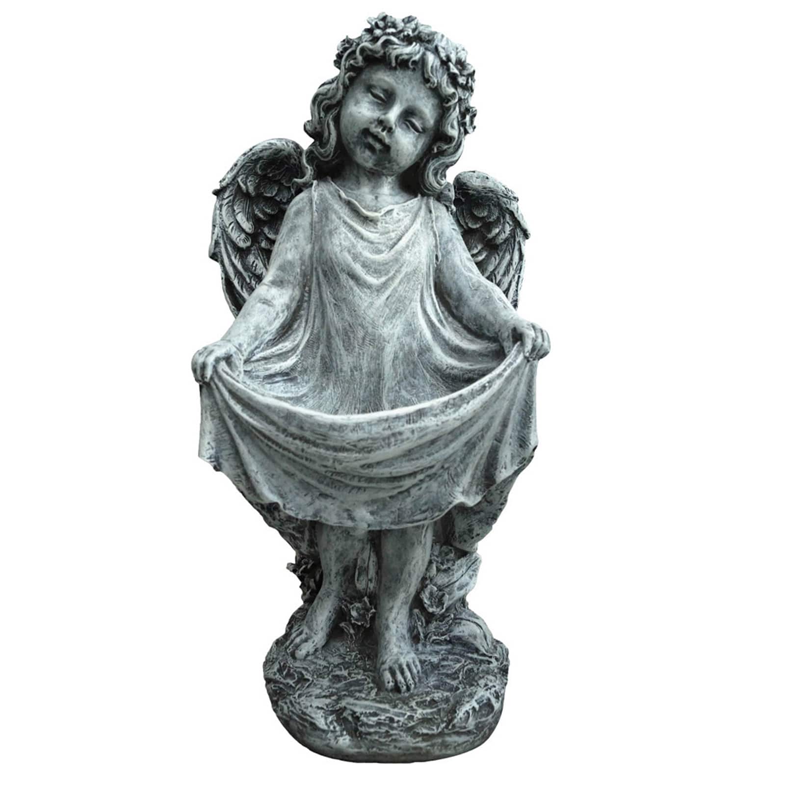 Santa's Workshop 21" Gray Angel Bird Feeder Décor
