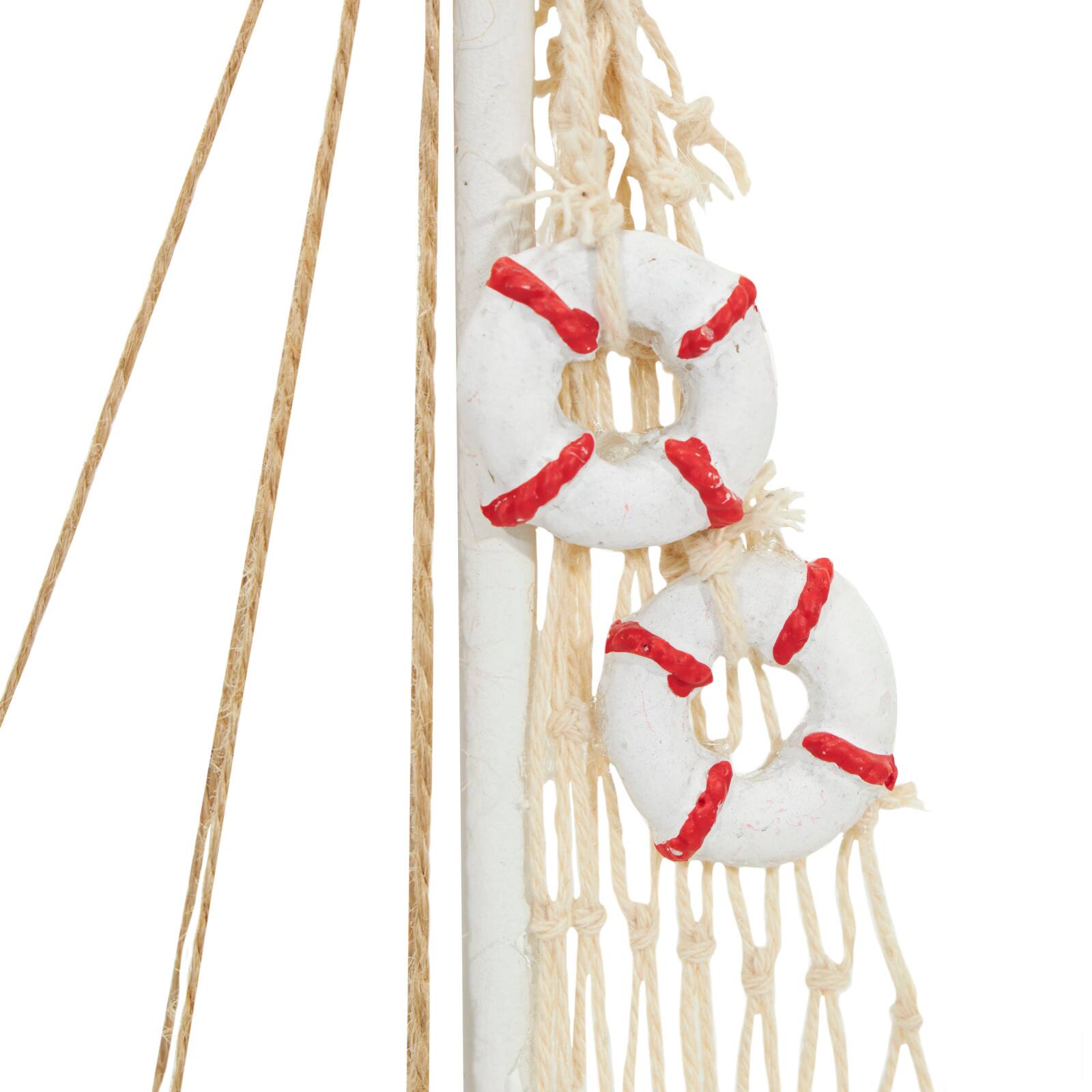 Blue Sail Boat with Netting & Starfish Sculpture Set